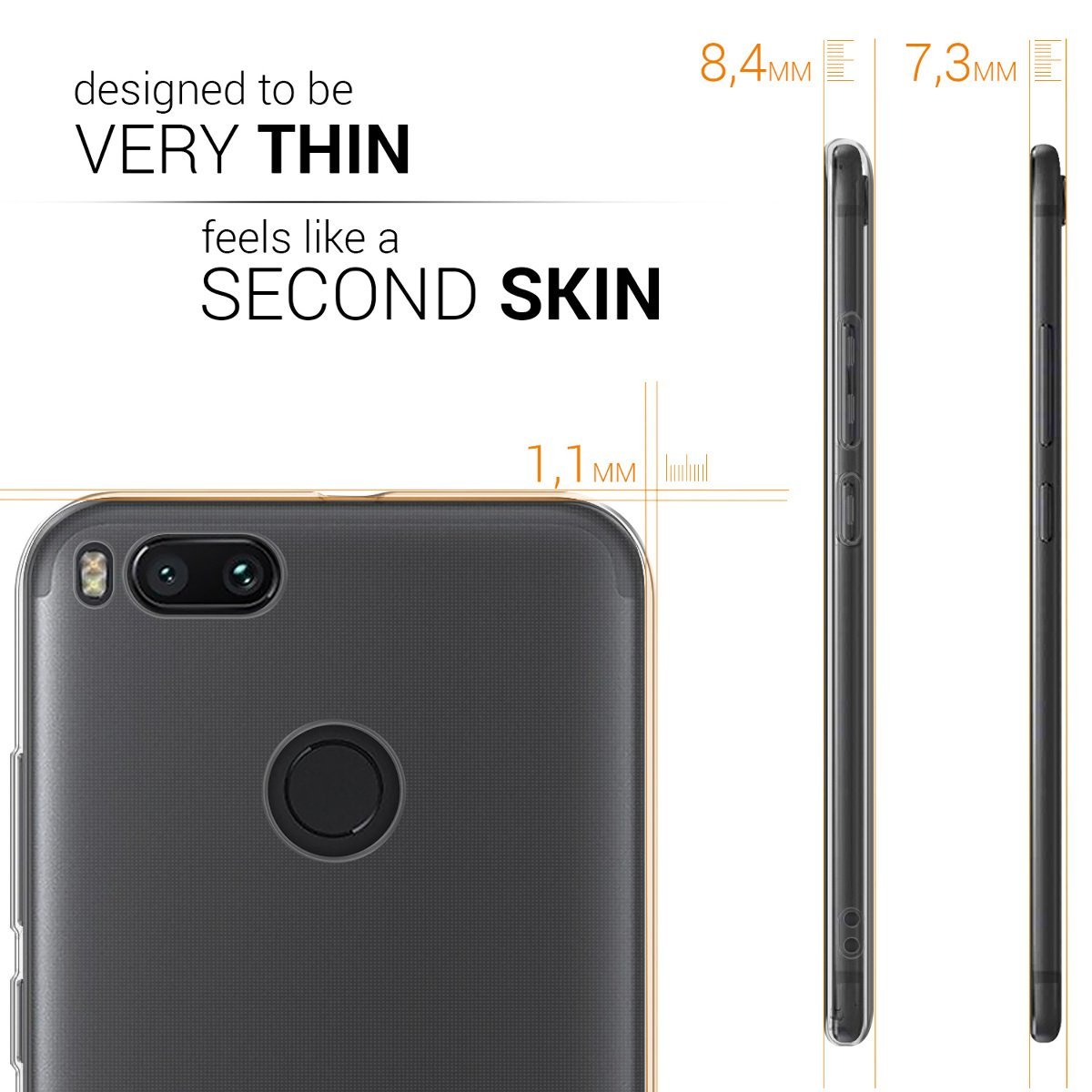 Microsonic Xiaomi Mi A1 Kılıf Transparent Soft Mavi