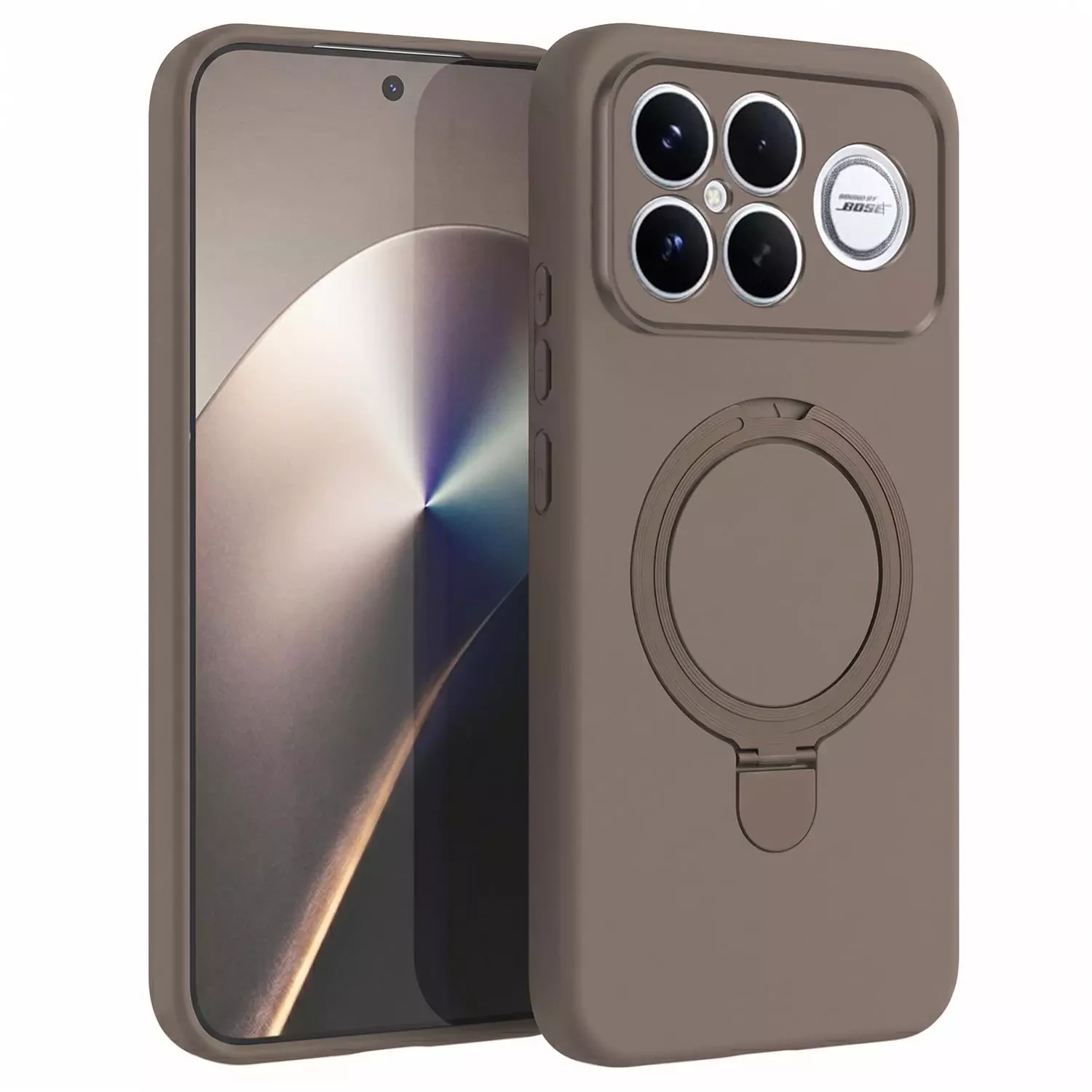 Microsonic Xiaomi Poco F8 Ultra Kılıf Aura Stant MagSafe Kahverengi