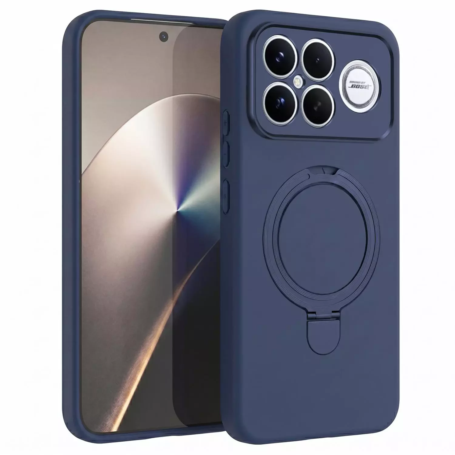 Microsonic Xiaomi Poco F8 Ultra Kılıf Aura Stant MagSafe Lacivert