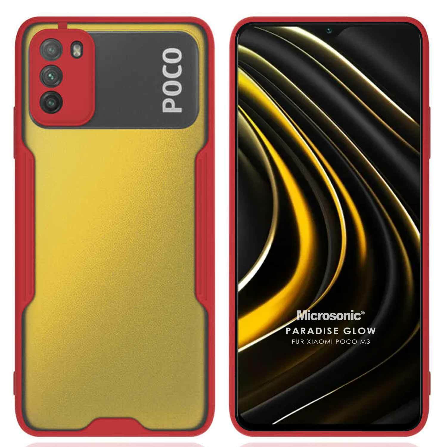 Microsonic Xiaomi Poco M3 Kılıf Paradise Glow Kırmızı