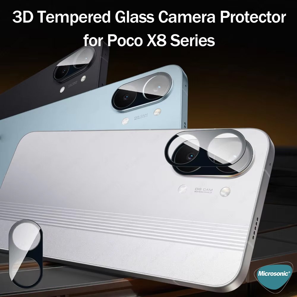 Microsonic Xiaomi Poco X8 Pro Max Kamera Lens Koruma Camı Siyah