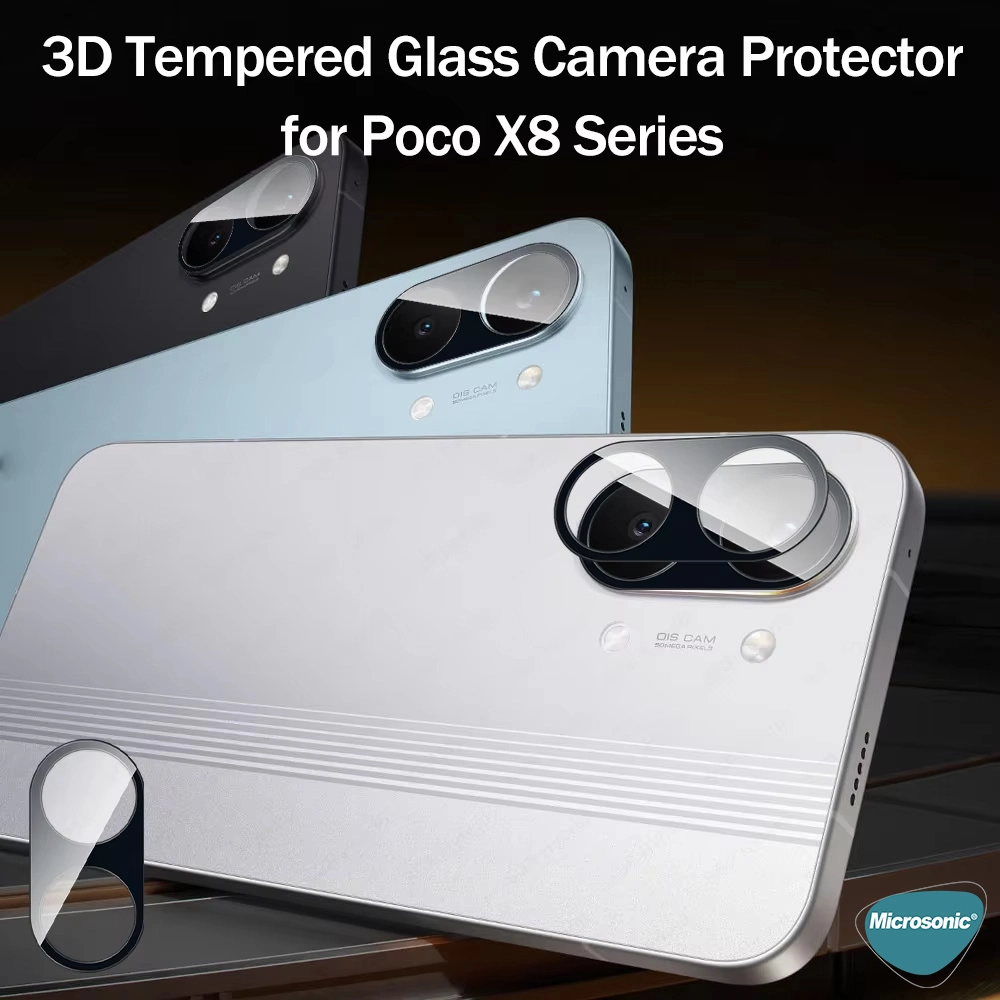 Microsonic Xiaomi Poco X8 Pro Max Kamera Lens Koruma Camı Siyah
