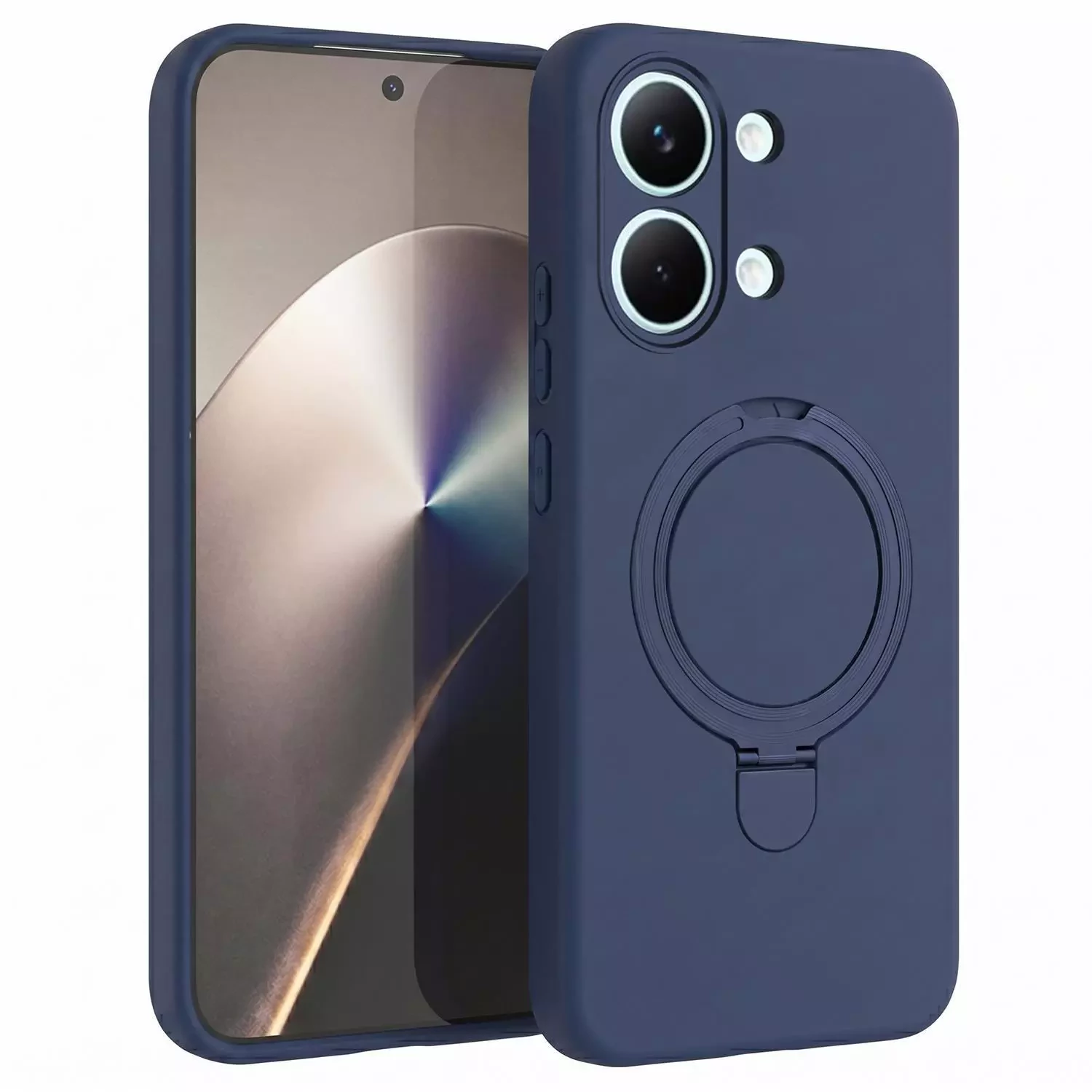 Microsonic Xiaomi Poco X8 Pro Max Kılıf Aura Stant MagSafe Lacivert