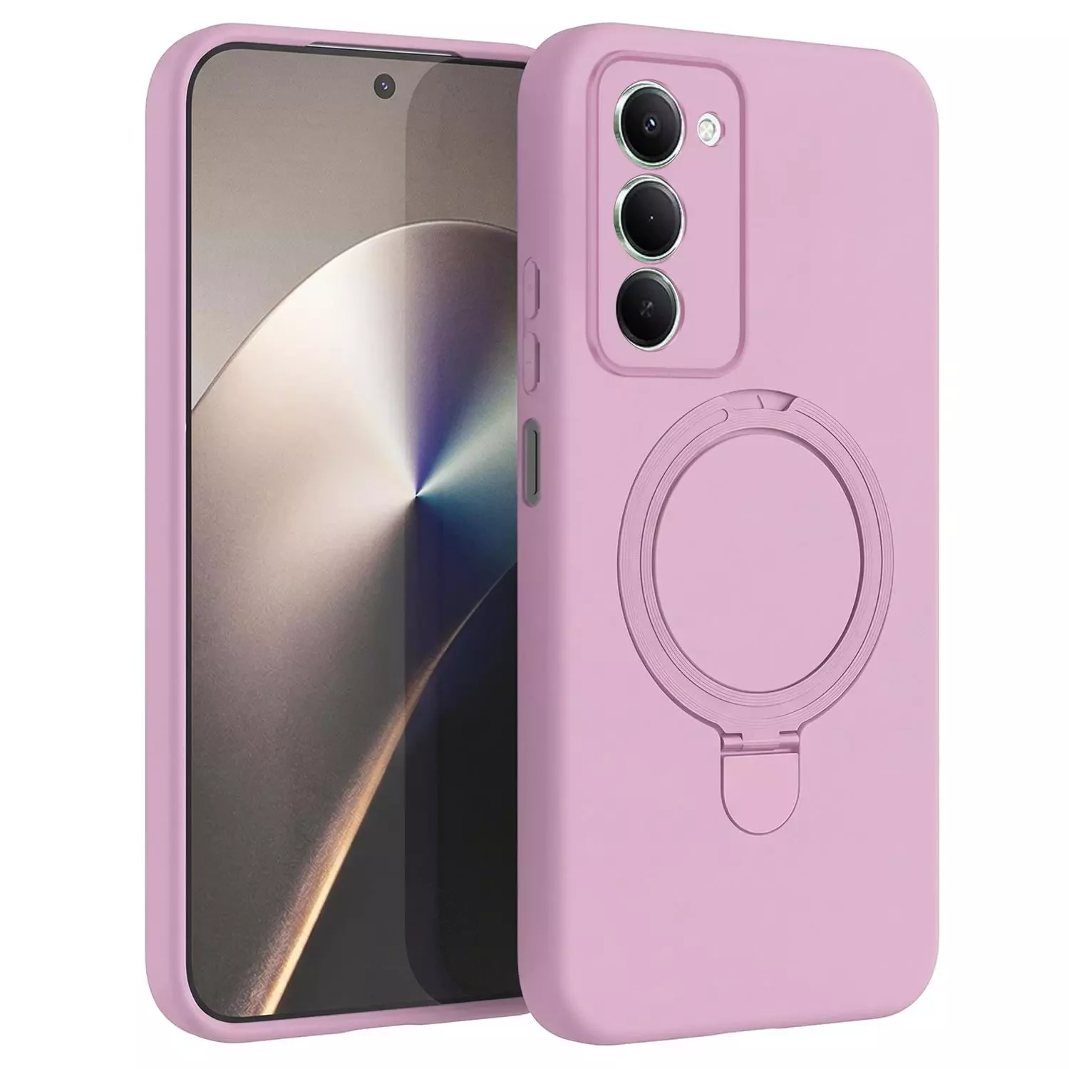 Microsonic Xiaomi Redmi 15 Kılıf Aura Stant MagSafe Pembe