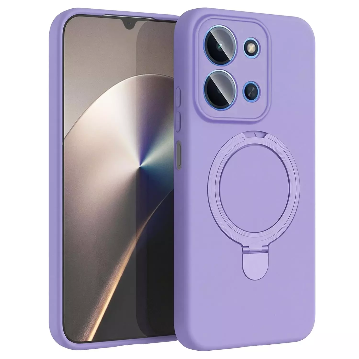 Microsonic Xiaomi Redmi 15C Kılıf Aura Stant MagSafe Lila
