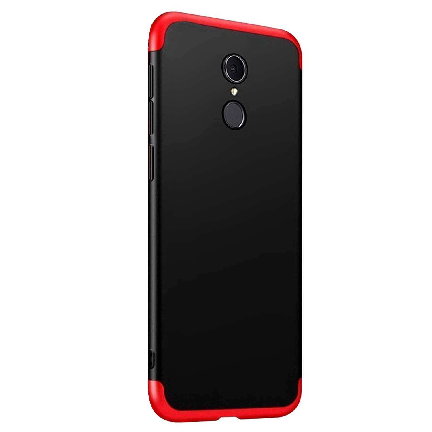 Microsonic Xiaomi Redmi 5  Kılıf Double Dip 360 Protective Siyah Kırmızı