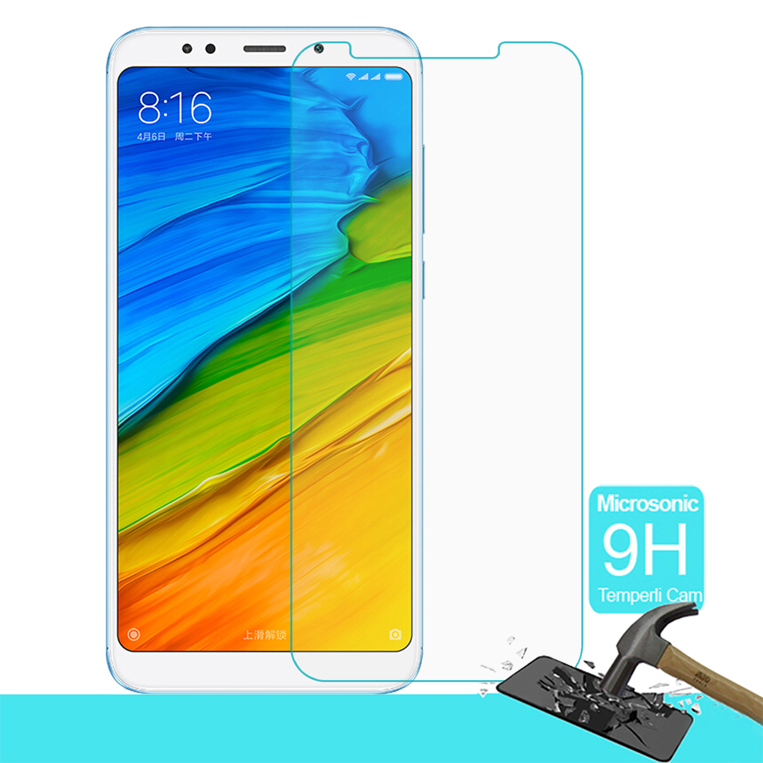 Microsonic Xiaomi Redmi 5 Temperli Cam Ekran koruyucu Kırılmaz film