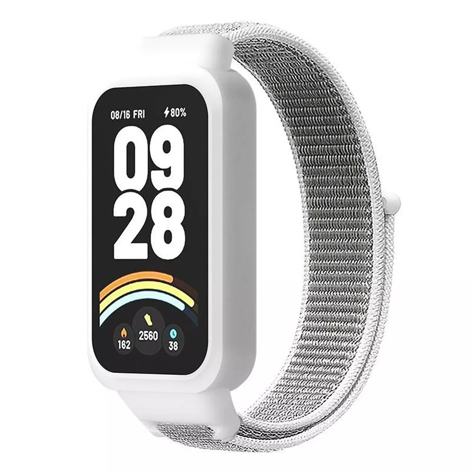 Microsonic Xiaomi Redmi Band 3 Hasırlı Kordon Woven Sport Loop Beyaz