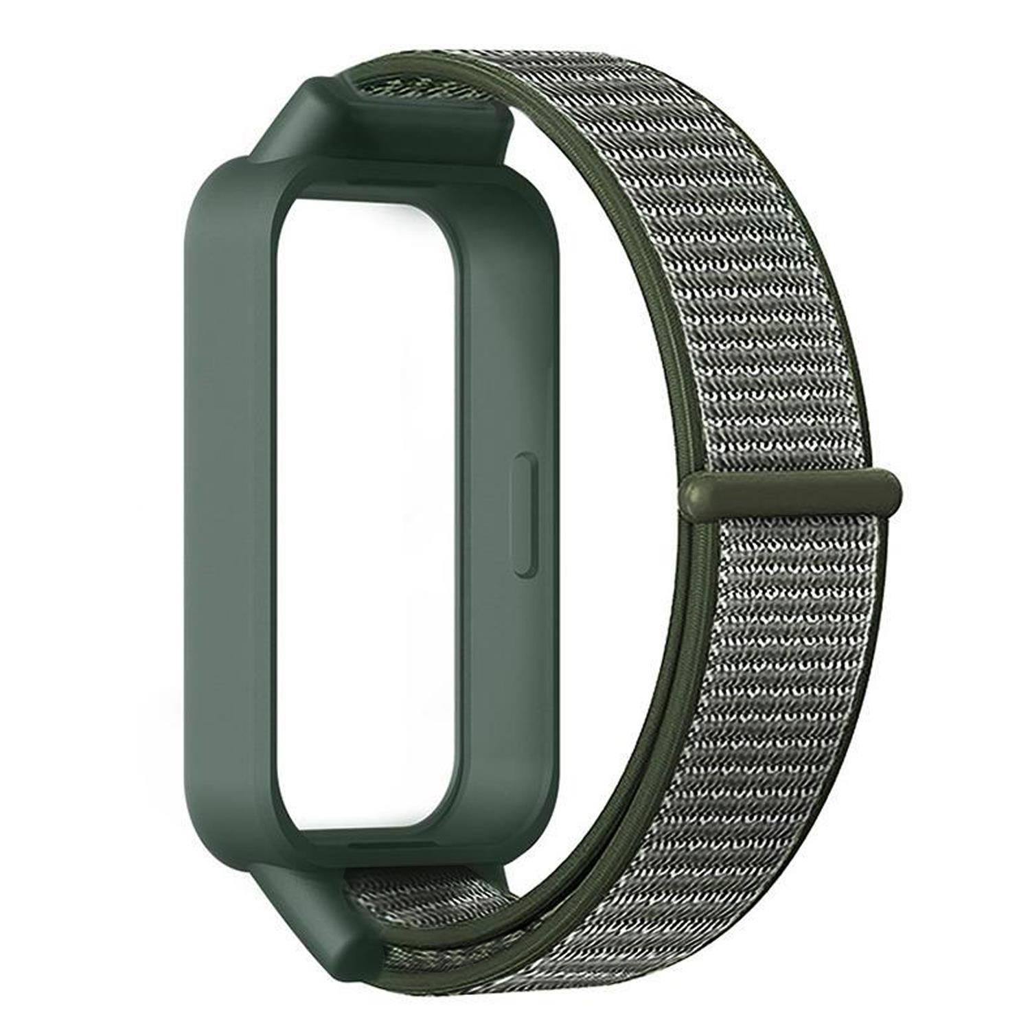 Microsonic Xiaomi Redmi Band 3 Hasırlı Kordon Woven Sport Loop Koyu Yeşil