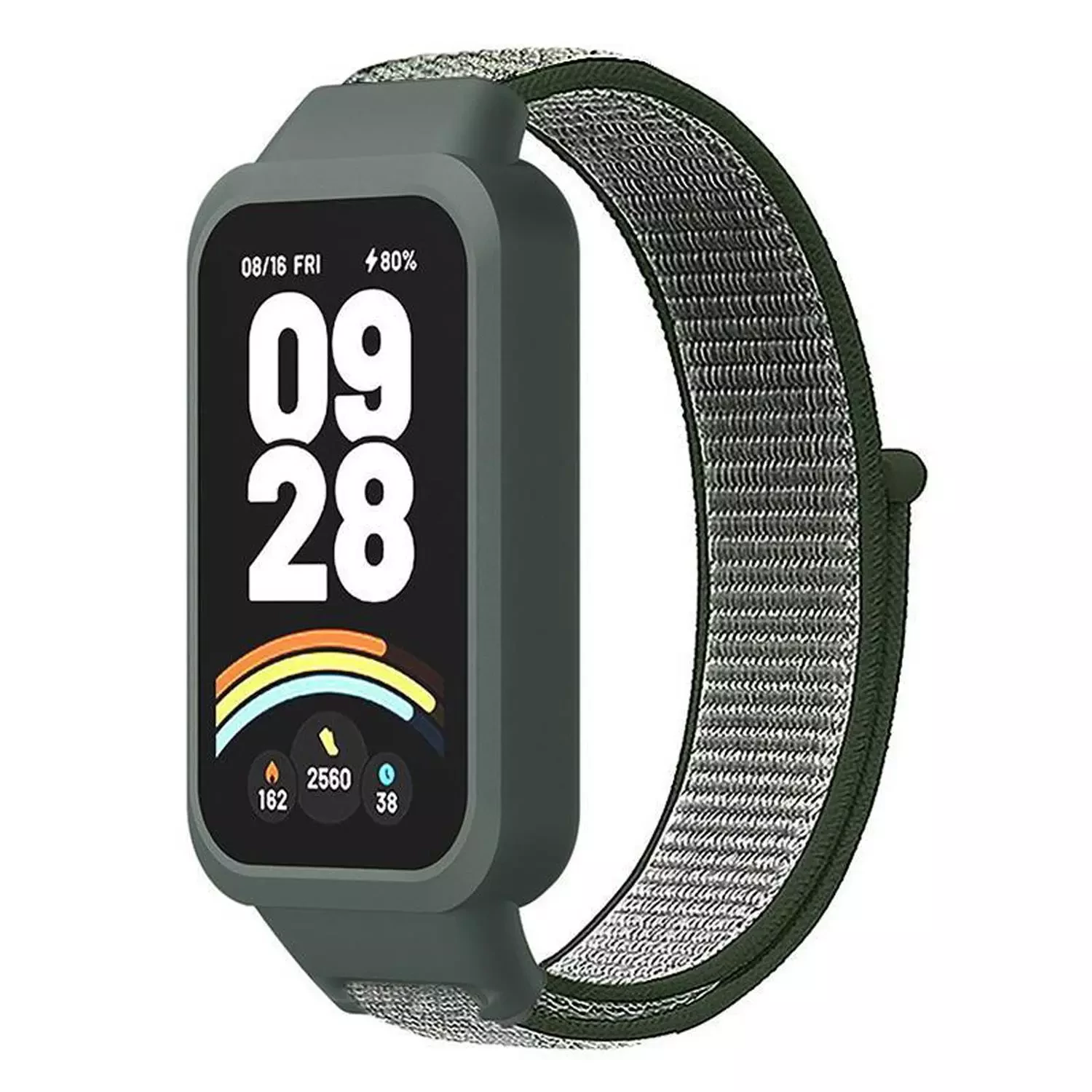 Microsonic Xiaomi Redmi Band 3 Hasırlı Kordon Woven Sport Loop Koyu Yeşil