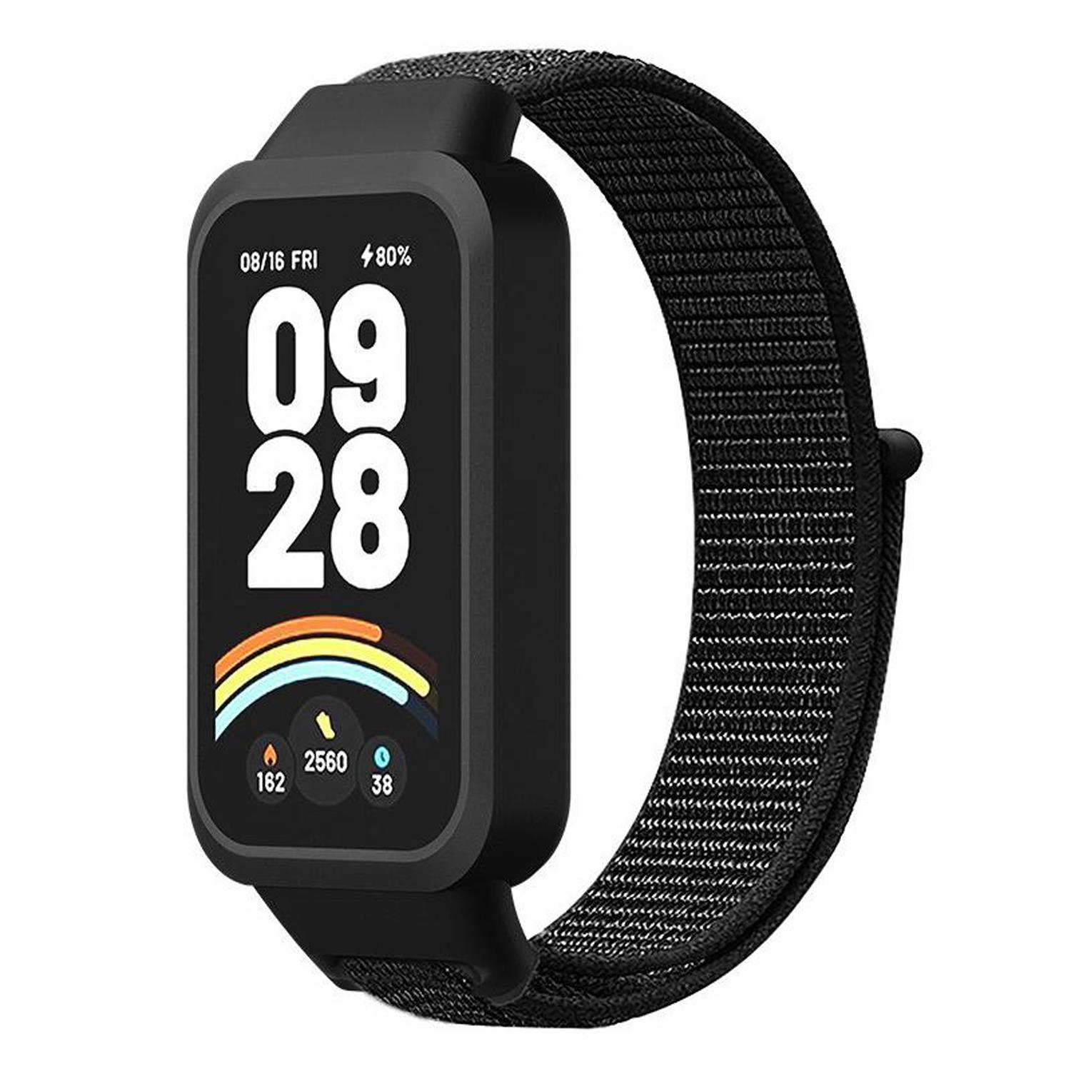 Microsonic Xiaomi Redmi Band 3 Hasırlı Kordon Woven Sport Loop Siyah