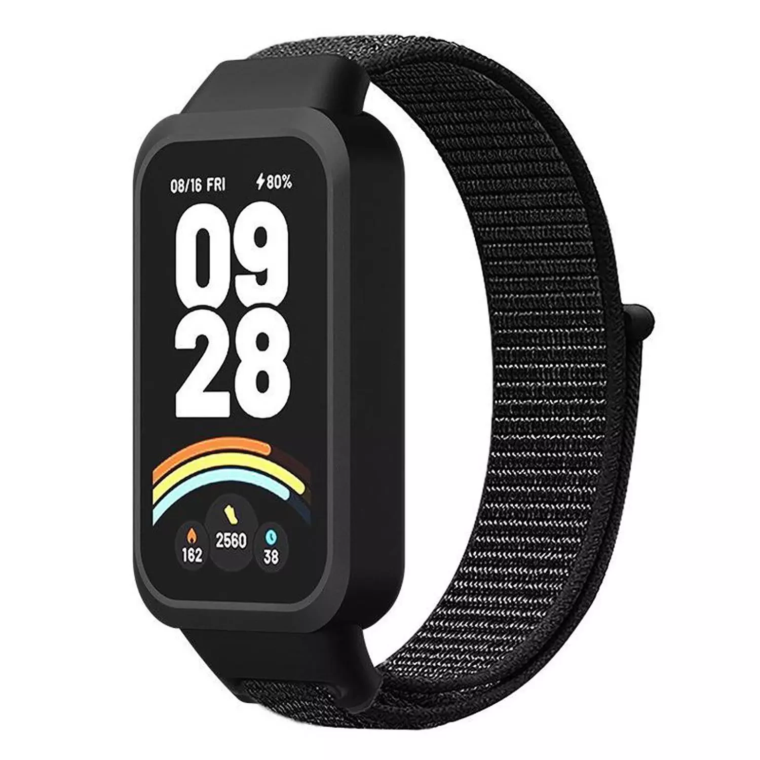 Microsonic Xiaomi Redmi Band 3 Hasırlı Kordon Woven Sport Loop Siyah