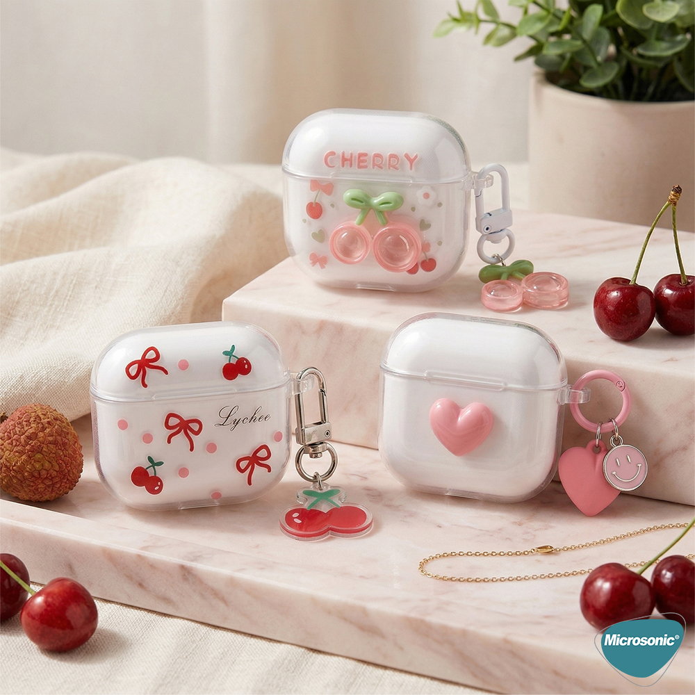 Microsonic Xiaomi Redmi Buds 6 Lite Kılıf Figure Series Sweet Heart Pembe