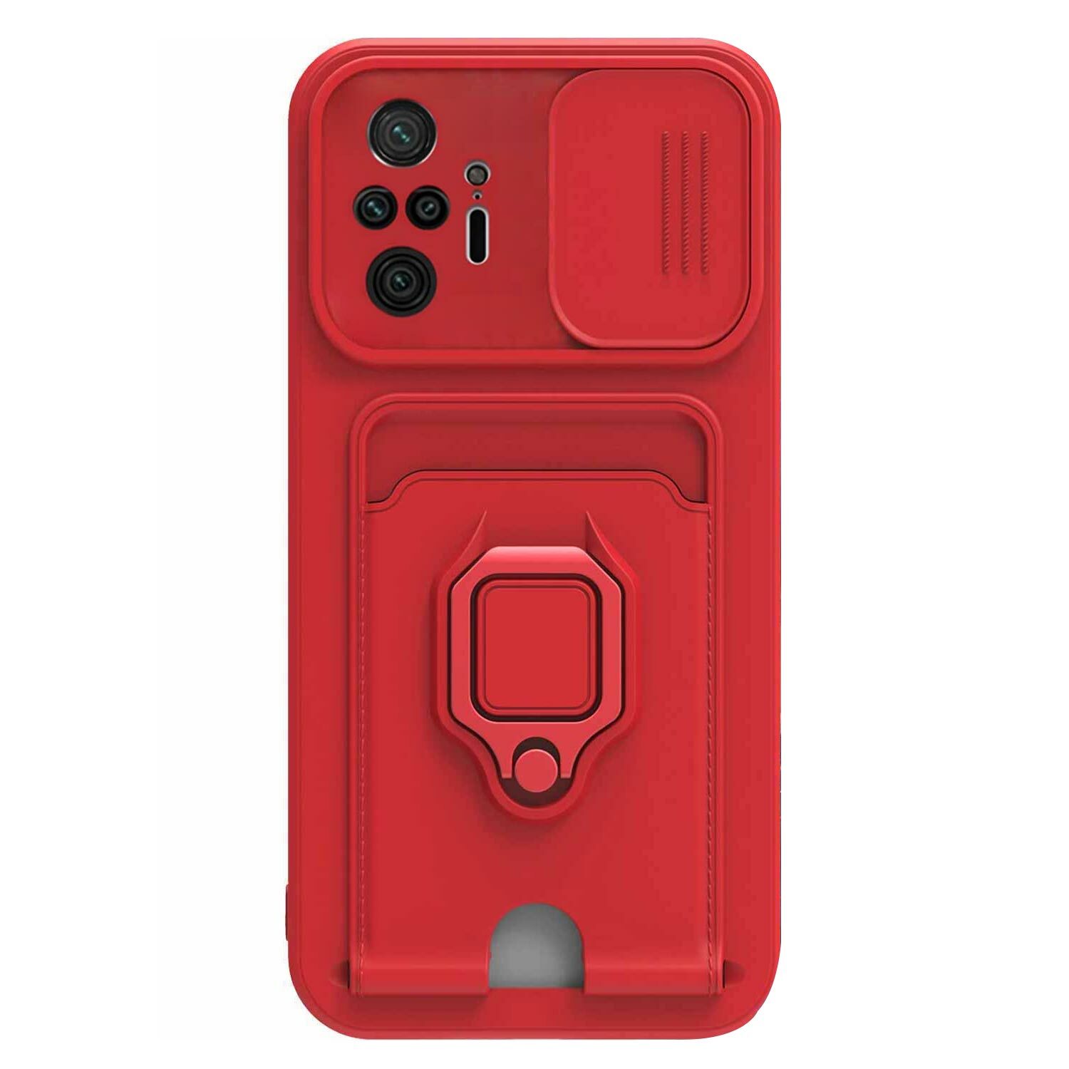 Microsonic Xiaomi Redmi Note 10 Pro Kılıf Multifunction Silicone Kırmızı