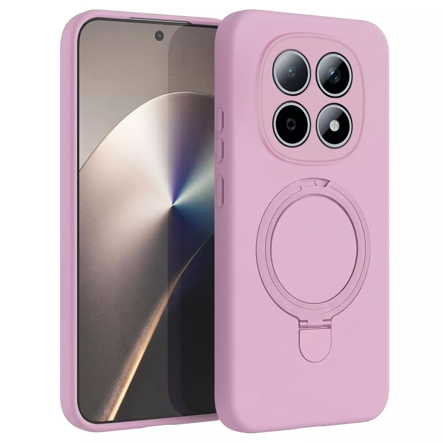 Microsonic Xiaomi Redmi Note 15 4G Kılıf Aura Stant MagSafe Pembe