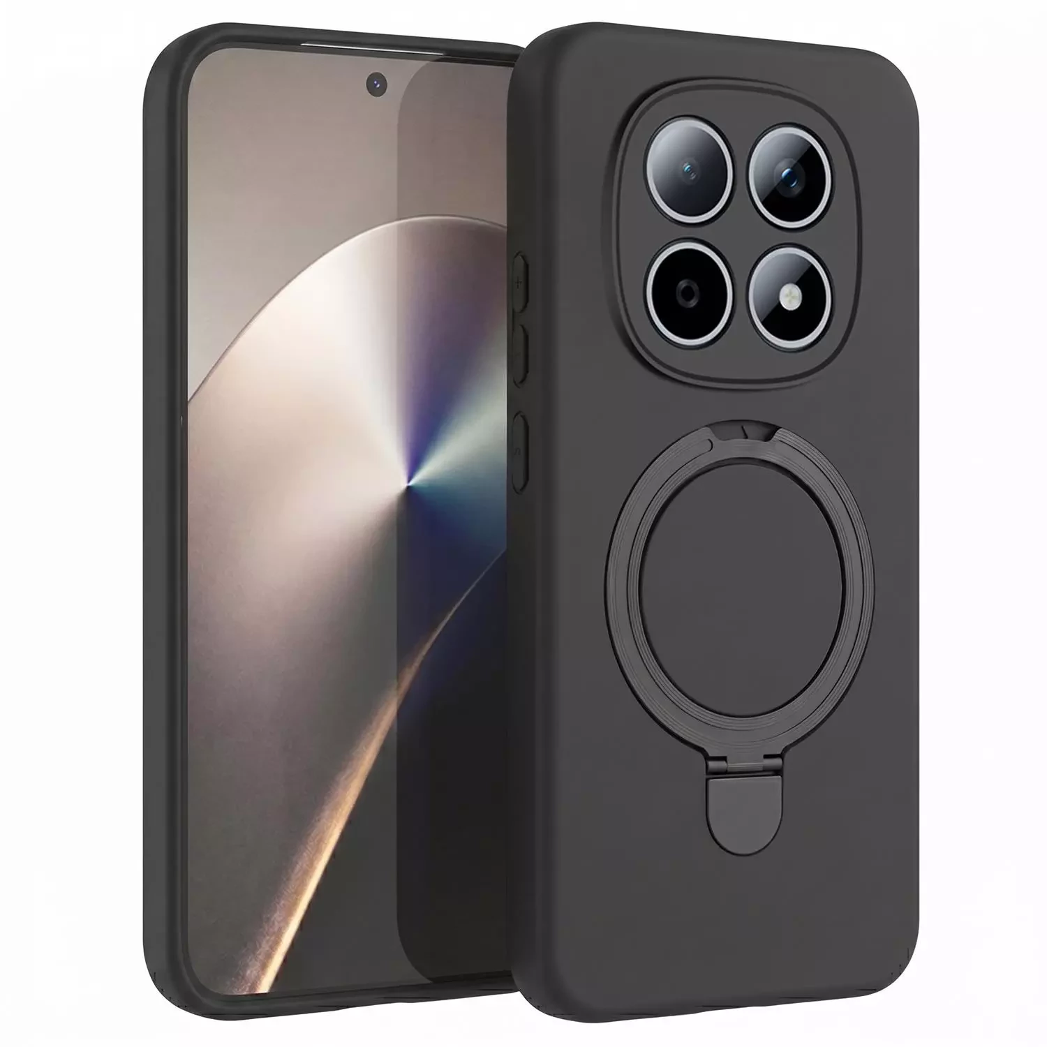 Microsonic Xiaomi Redmi Note 15 4G Kılıf Aura Stant MagSafe Siyah