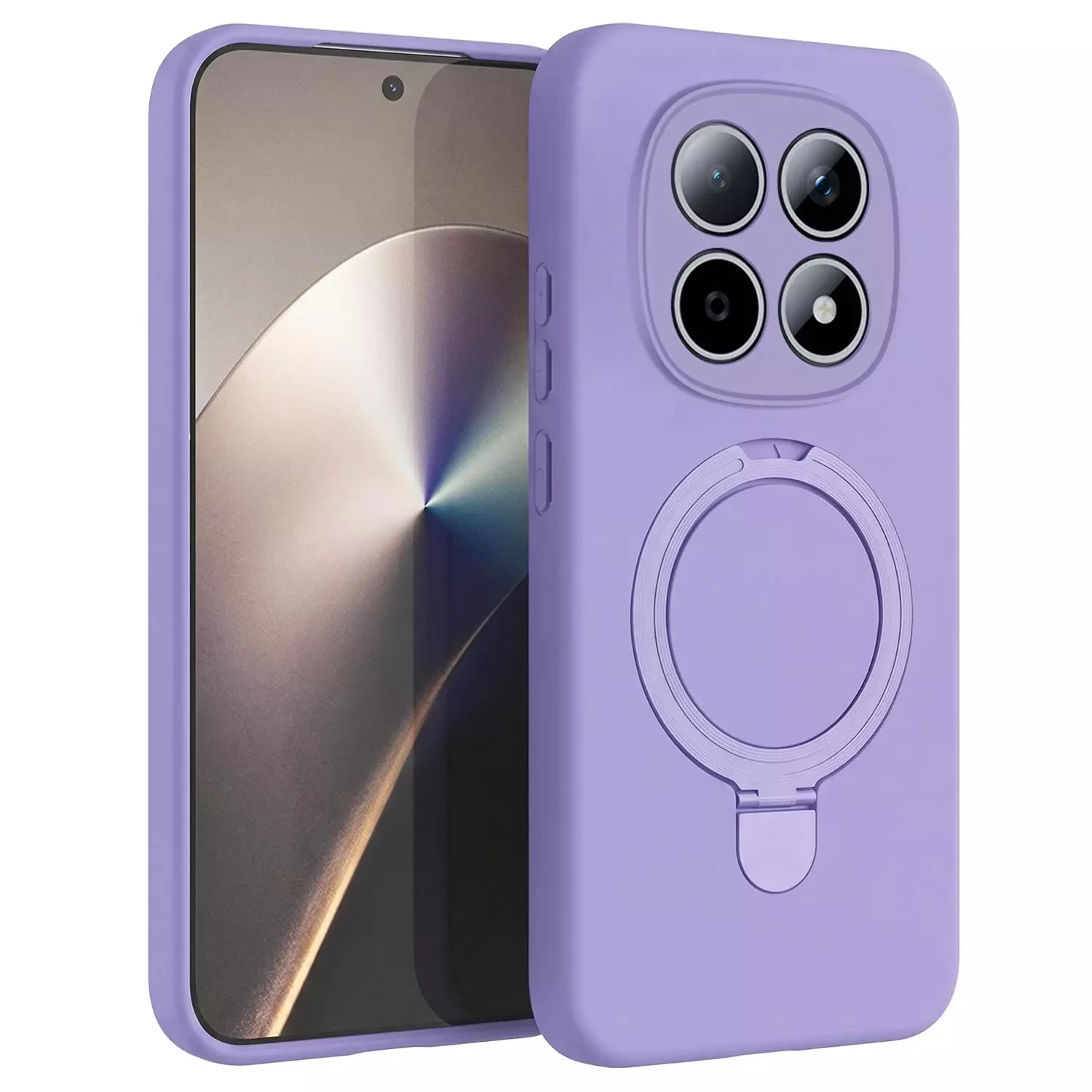 Microsonic Xiaomi Redmi Note 15 5G Kılıf Aura Stant MagSafe Lila