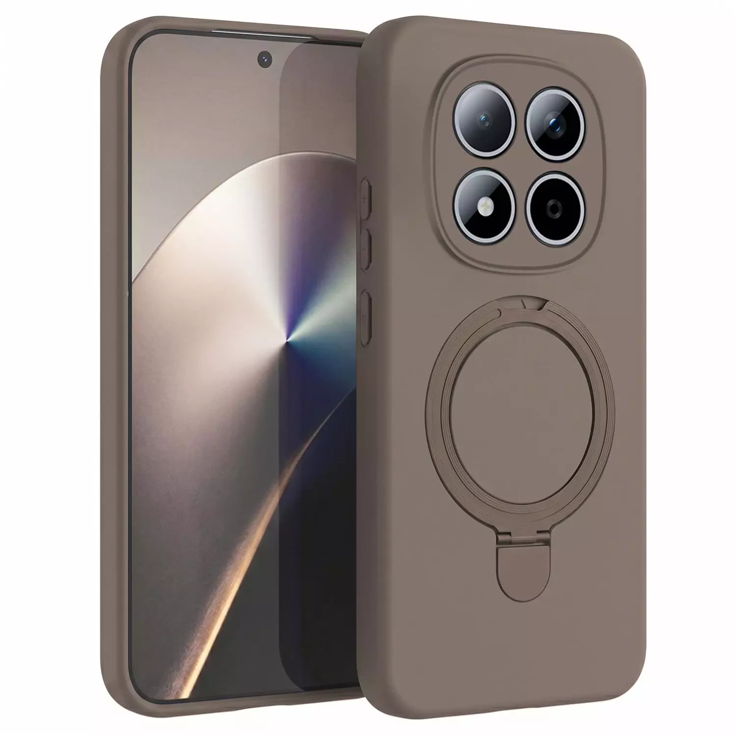 Microsonic Xiaomi Redmi Note 15 Pro 4G Kılıf Aura Stant MagSafe Kahverengi
