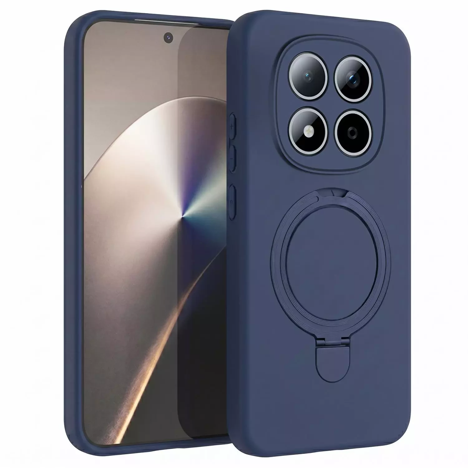 Microsonic Xiaomi Redmi Note 15 Pro Plus 5G Kılıf Aura Stant MagSafe Lacivert