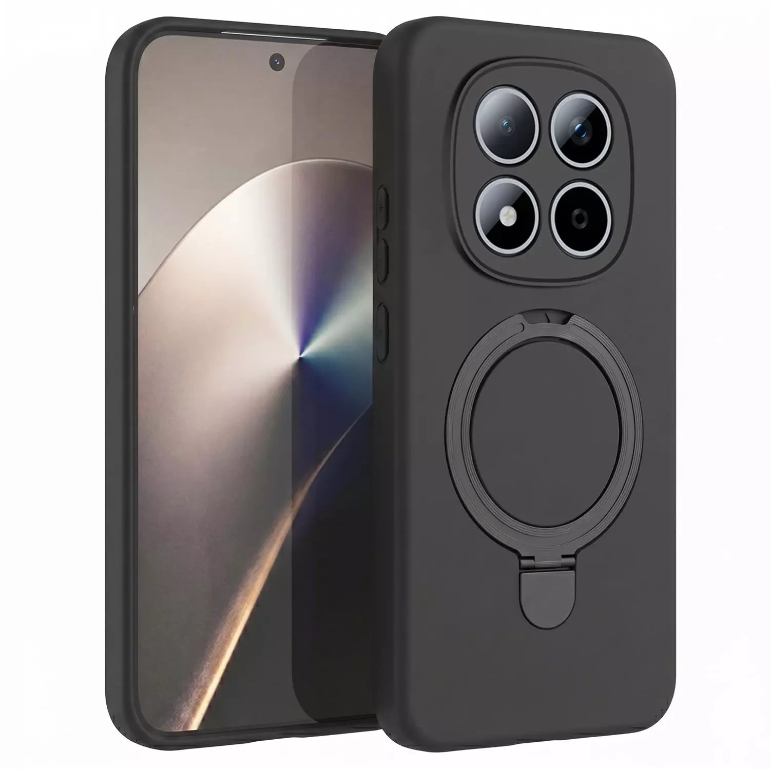 Microsonic Xiaomi Redmi Note 15 Pro Plus 5G Kılıf Aura Stant MagSafe Siyah