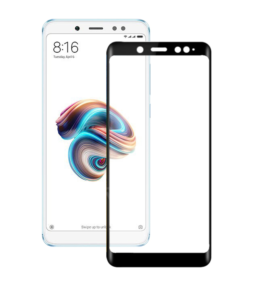 Microsonic Xiaomi Redmi Note 5 Pro Tam Kaplayan Temperli Cam Ekran koruyucu Kırılmaz Film Siyah