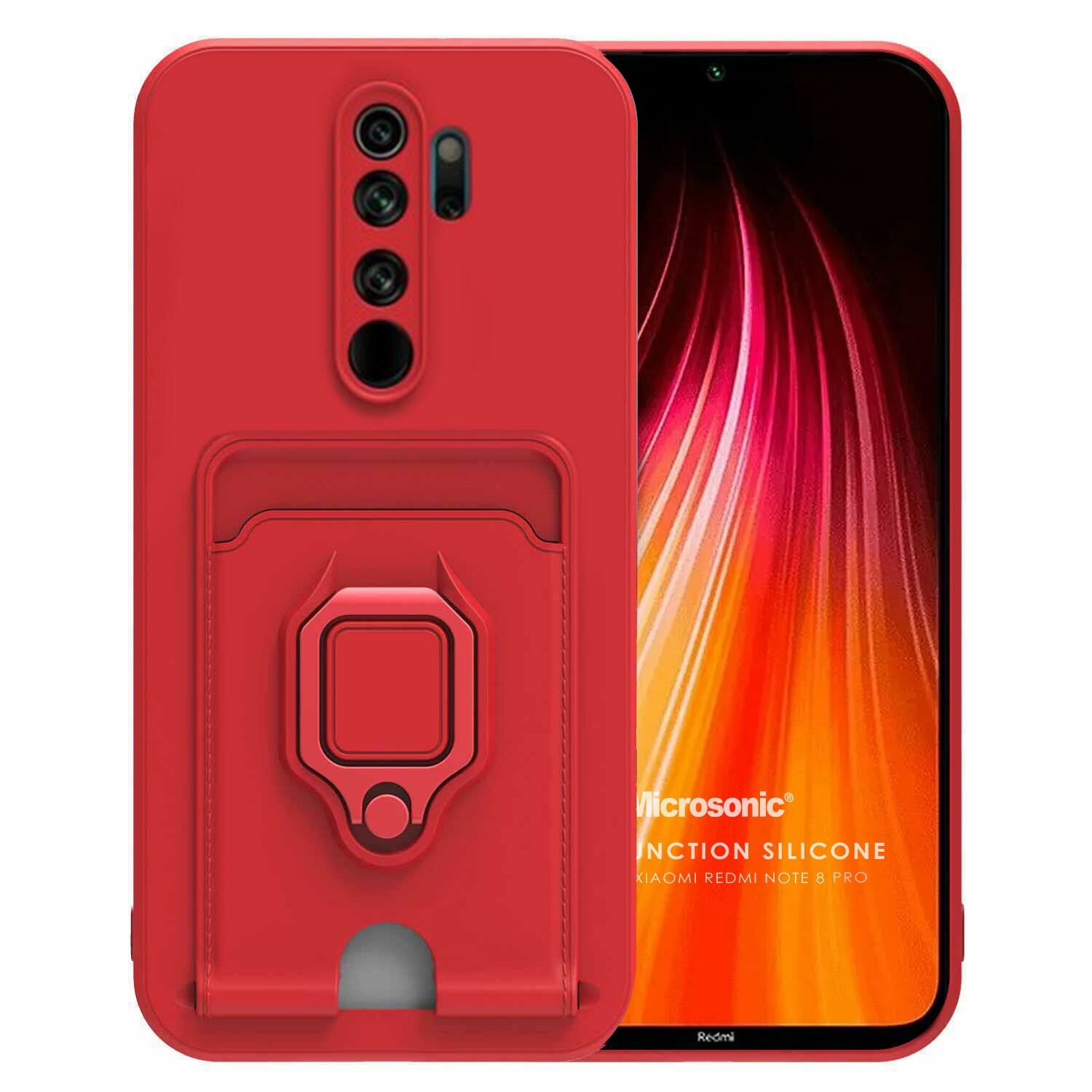 Microsonic Xiaomi Redmi Note 8 Pro Kılıf Multifunction Silicone Kırmızı