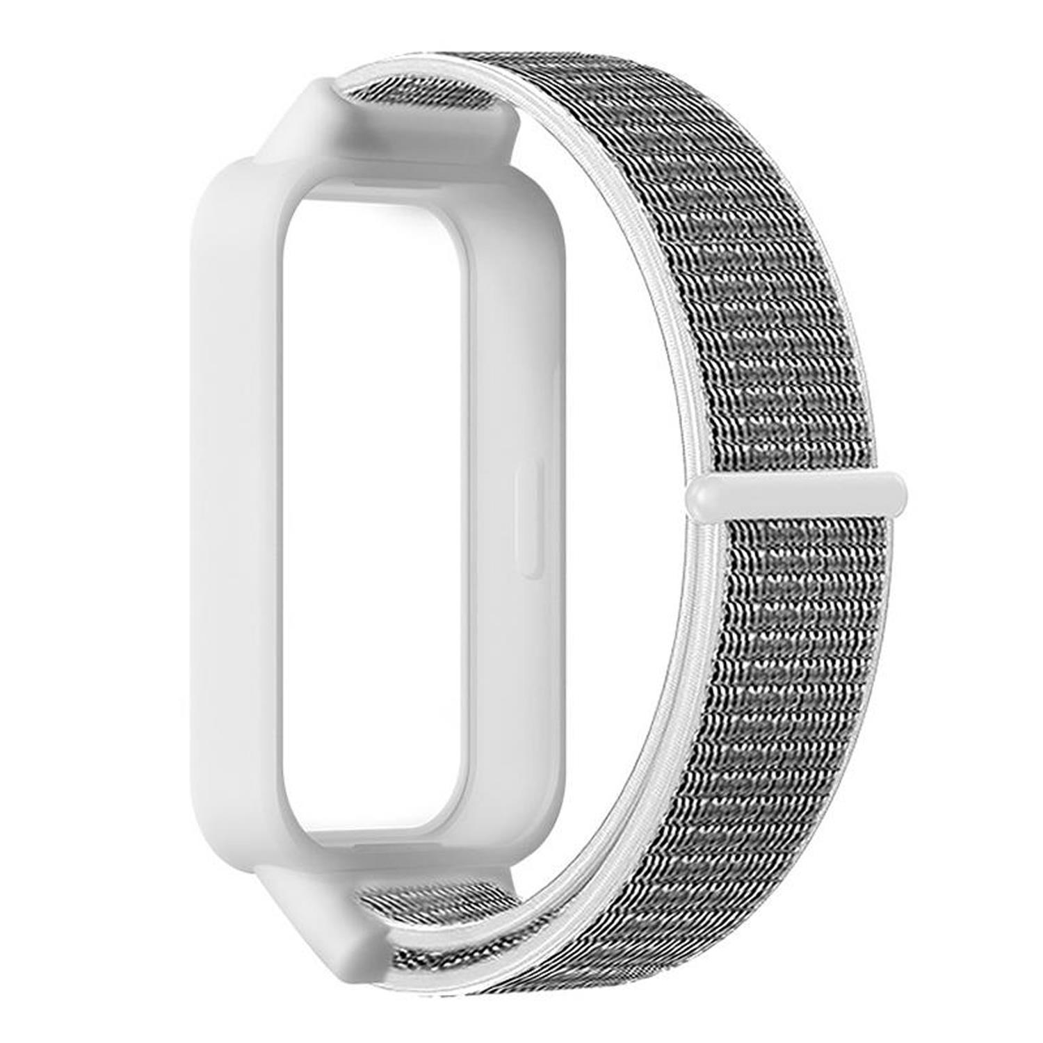 Microsonic Xiaomi Smart Band 9 Active Hasırlı Kordon Woven Sport Loop Beyaz