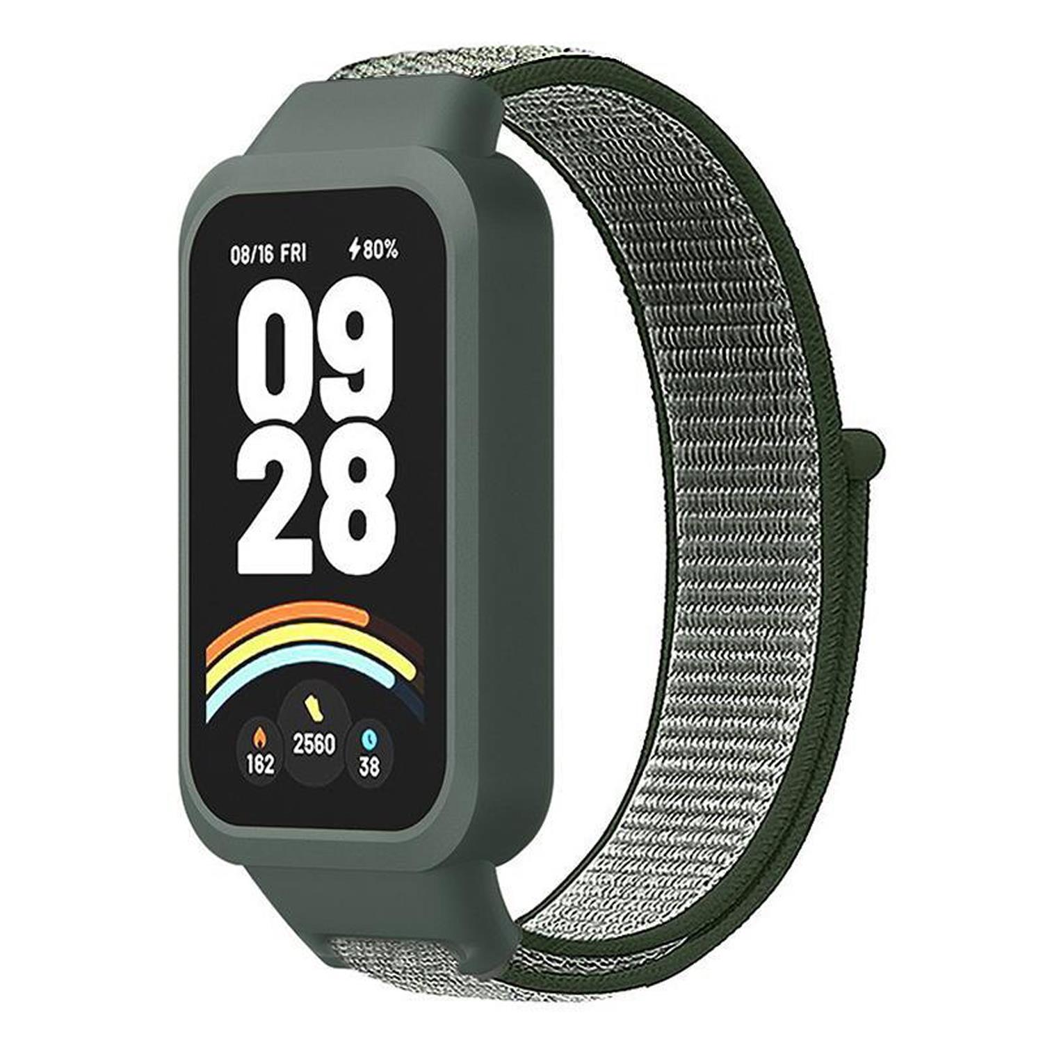 Microsonic Xiaomi Smart Band 9 Active Hasırlı Kordon Woven Sport Loop Koyu Yeşil