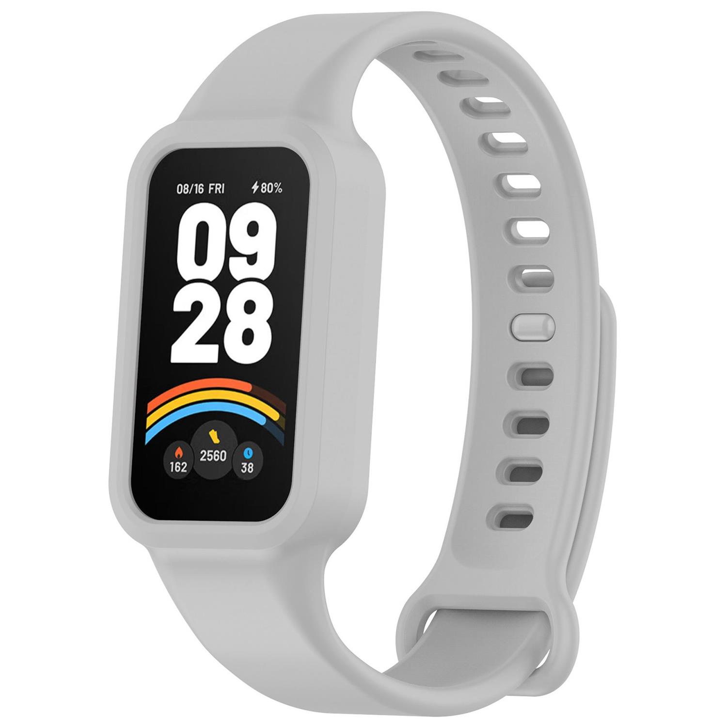 Microsonic Xiaomi Smart Band 9 Active Kordon Silicone Sport Band Gri
