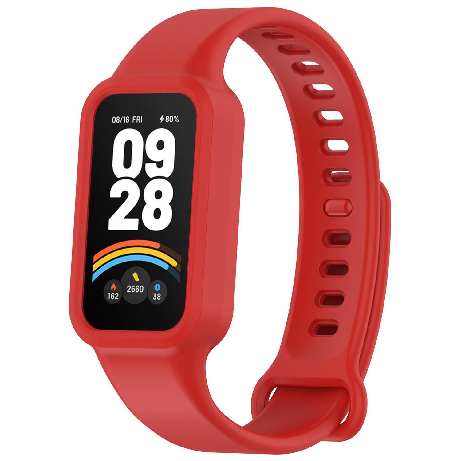 Microsonic Xiaomi Smart Band 9 Active Kordon Silicone Sport Band Kırmızı
