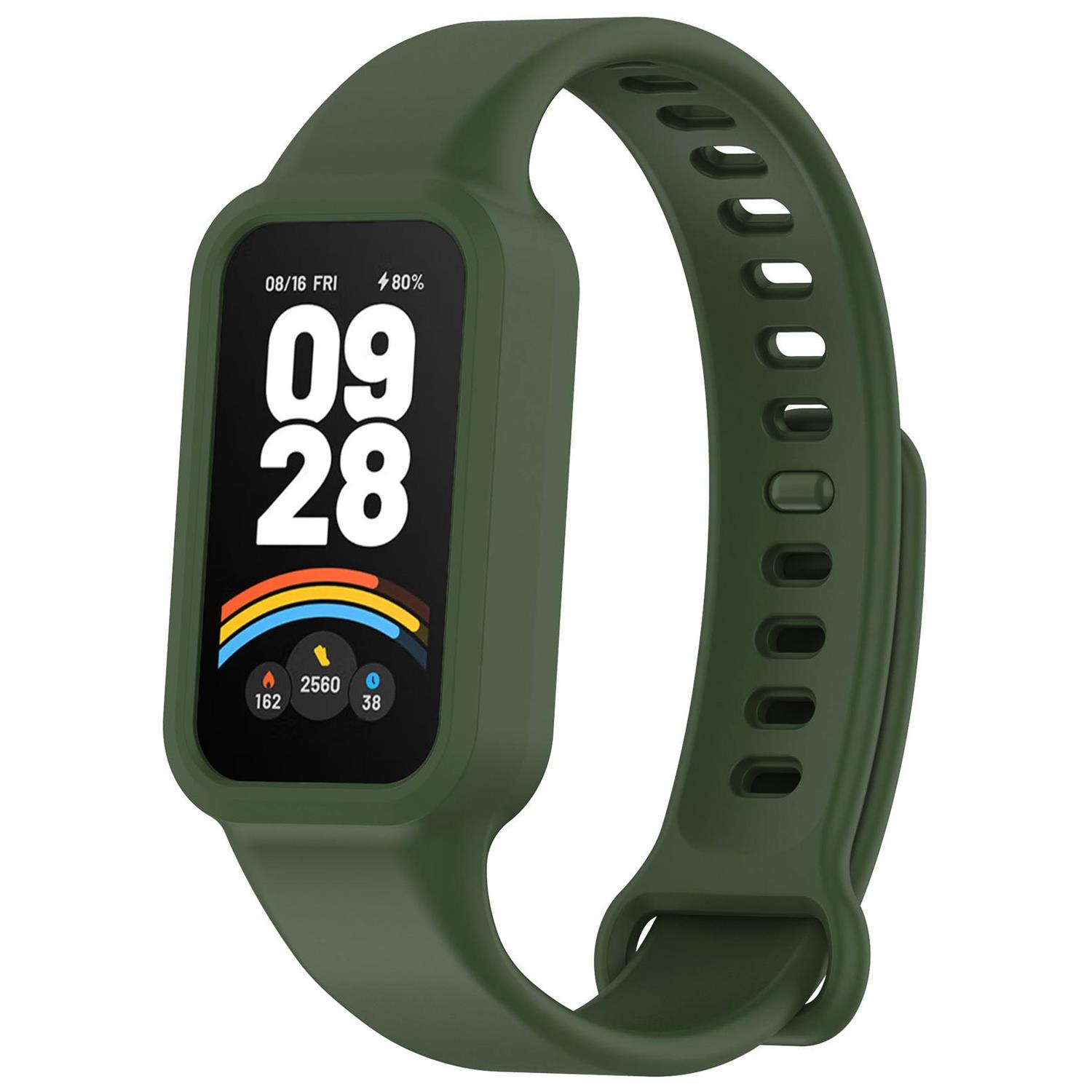 Microsonic Xiaomi Smart Band 9 Active Kordon Silicone Sport Band Koyu Yeşil