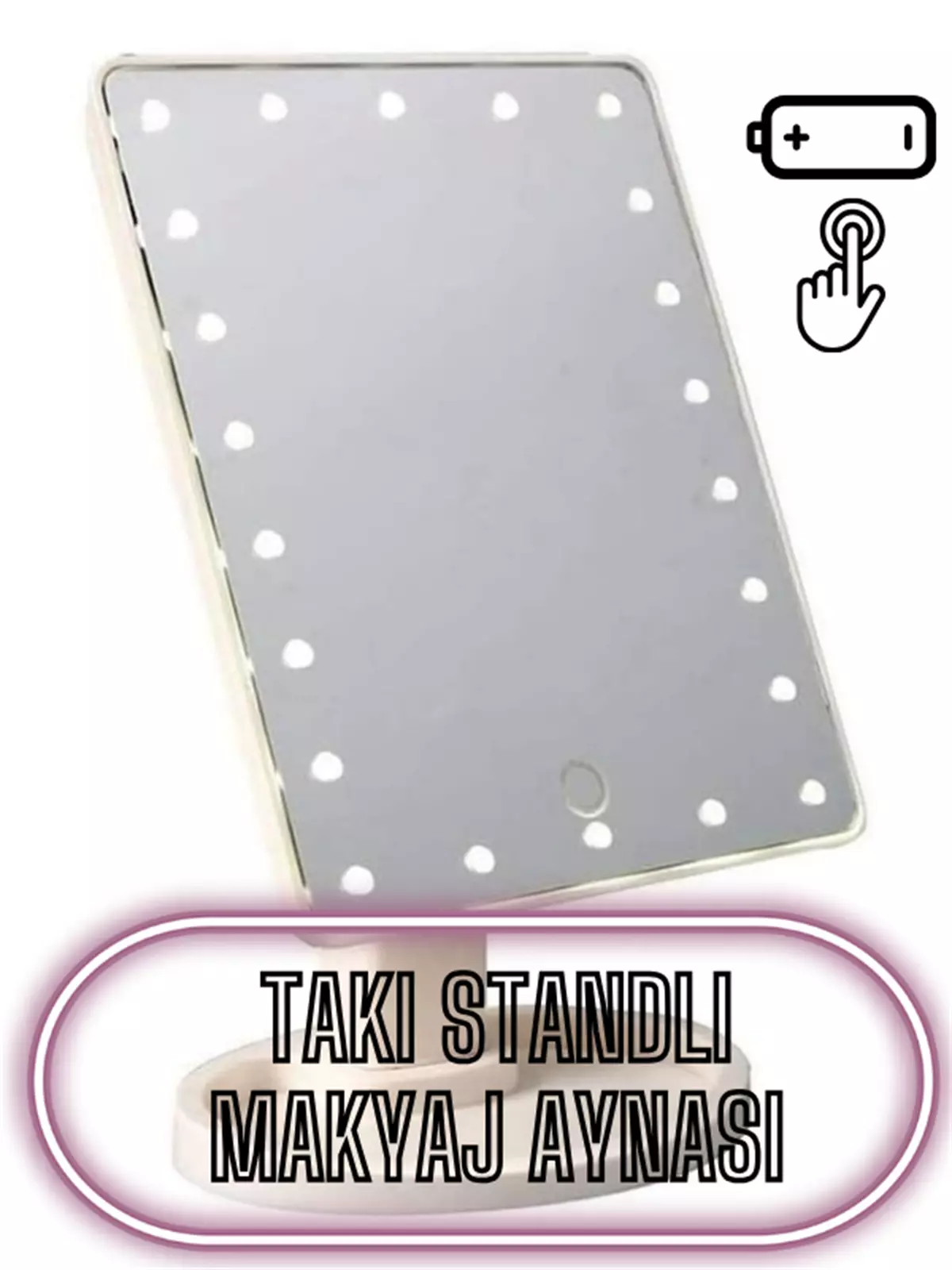 Mini Takı Standlı Dokunmatik Led Işıklı Usb Li Masa Üstü Makyaj Aynası Ledli
