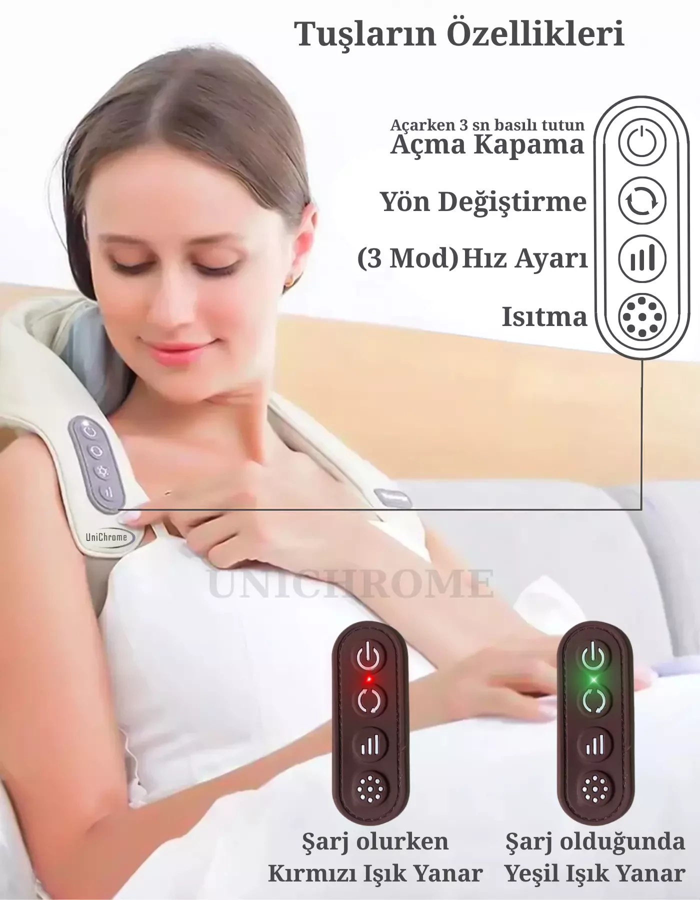 İnsan Eli Hissi Veren Şarjlı Masaj Aleti – Ovmalı, Boyun, Sırt Ve Bacak Masaj Cihazı