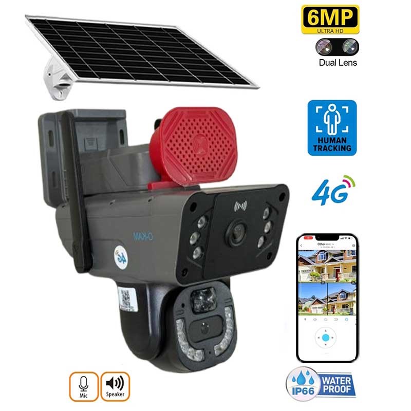 O-KAM PRO 3815 4g 6mp Dual Lens Solar Ptz Güneş Panelli Kamera