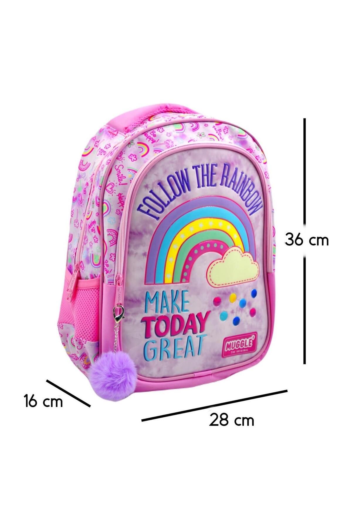 Okul Çantası Soft Rainbow Pembe Kız Çocuk Ilkokul Sırt Çantası
