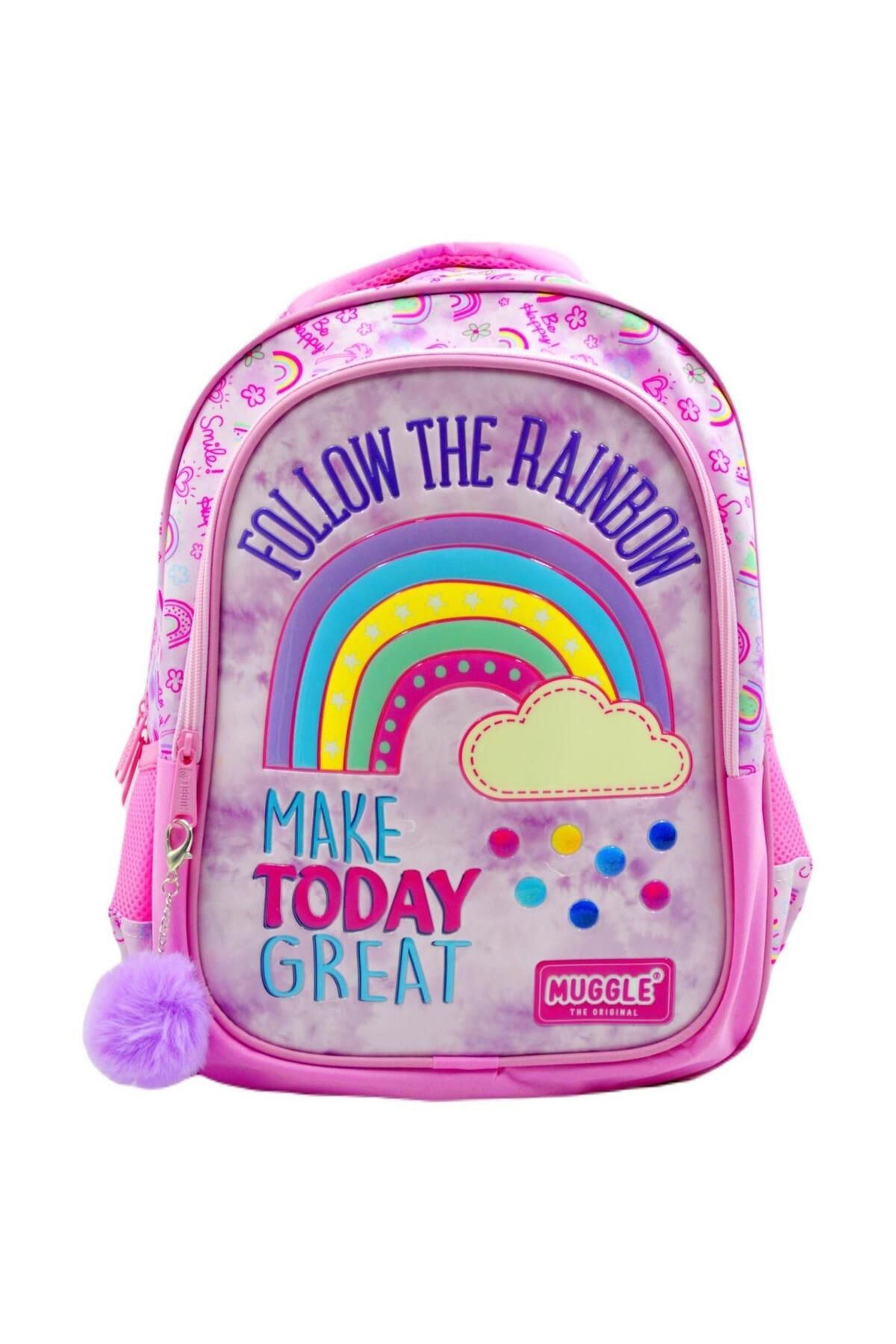Okul Çantası Soft Rainbow Pembe Kız Çocuk Ilkokul Sırt Çantası