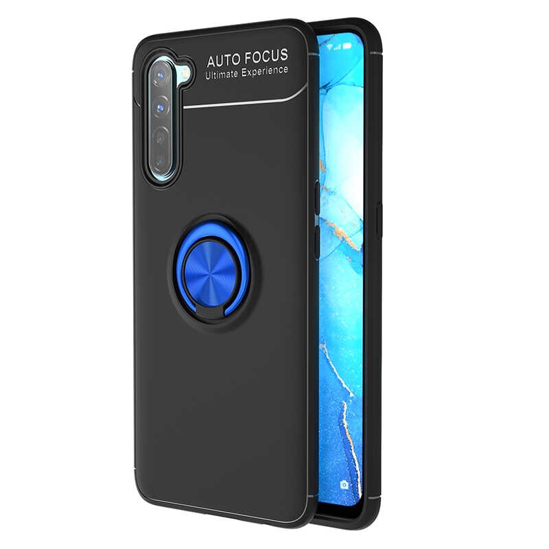 Oppo Reno 3 Kılıf Yüzüklü Standlı Manyetikli Kamera Çıkıntılı