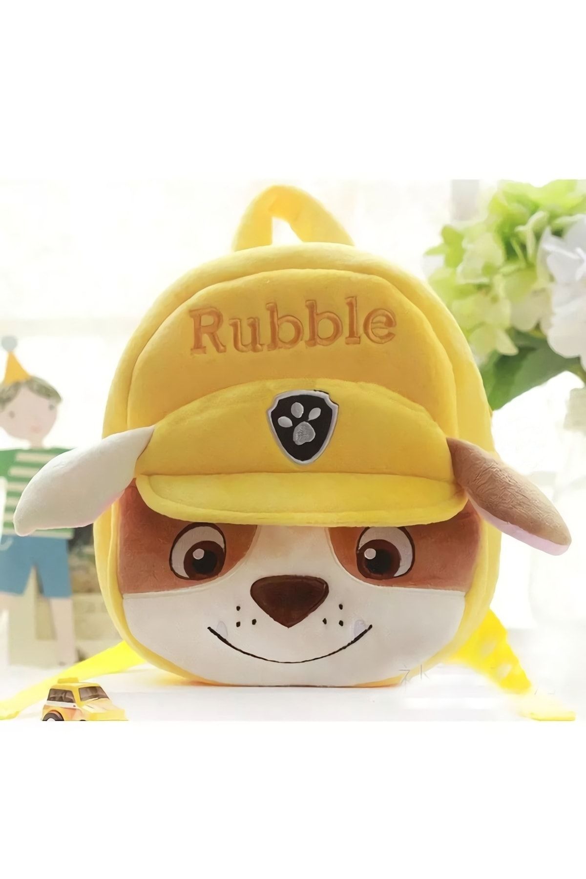 Paw Patrol Peluş Çanta Rubble Sarı Peluş Çanta Çocuk Çantası