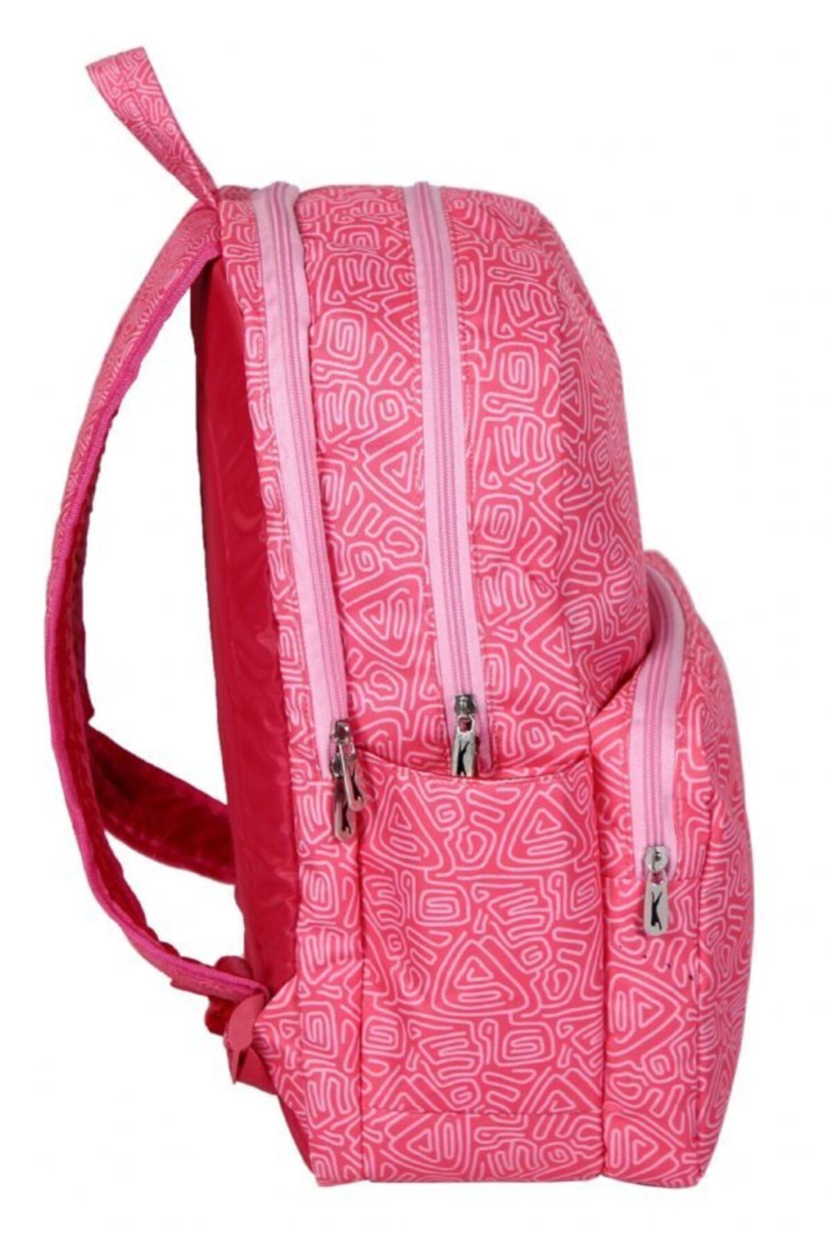 Pembe Desenli Kolej Sırt Çantası 21115 - Okul Çantası