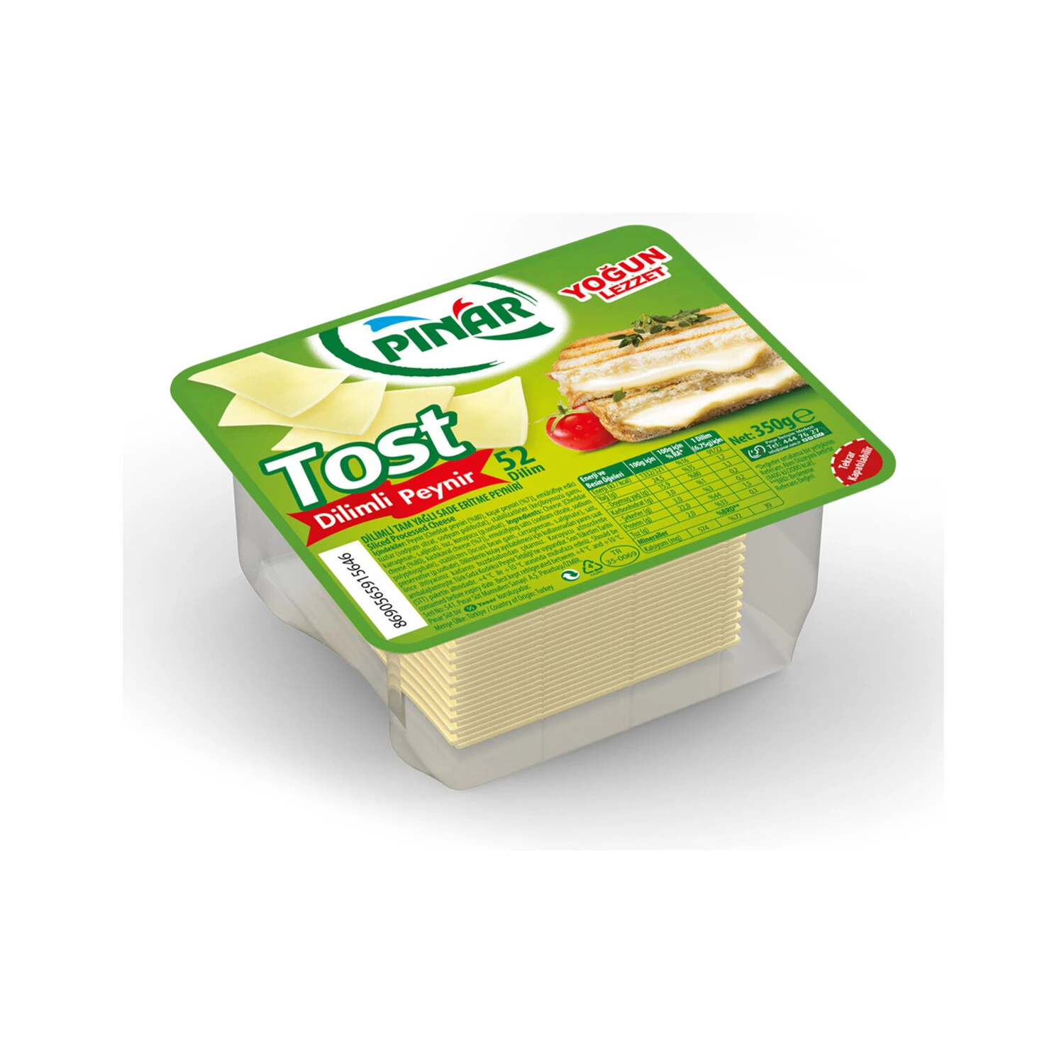 Pınar Dilimli Tost Peyniri 350 G