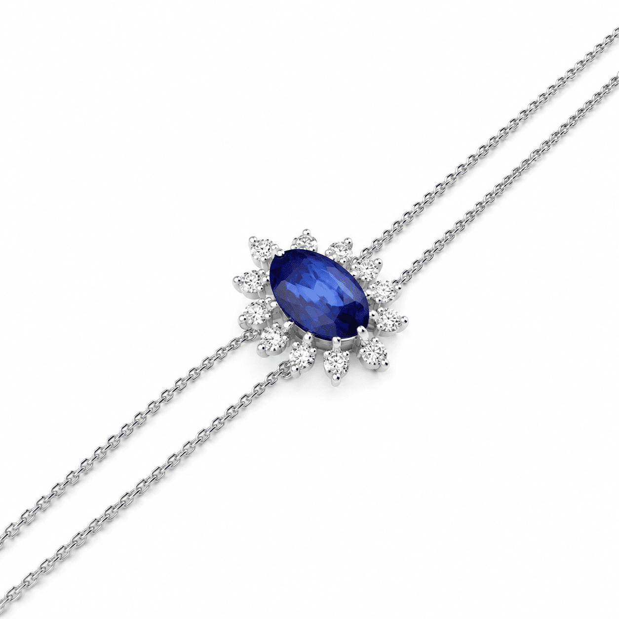 0.32 Karat Pırlanta Safir Bileklik
