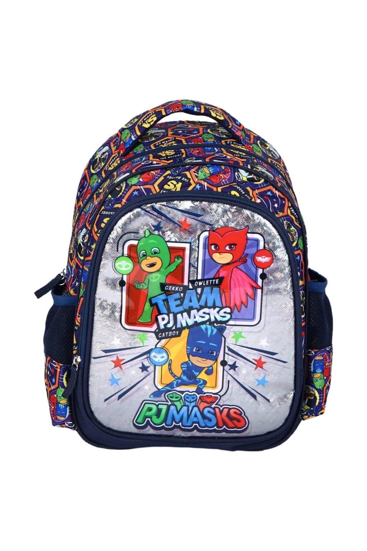 Pj Masks Iki Bölmeli Ilkokul Erkek Çocuk Sırt Çantası - Parlak Ön Yüzey