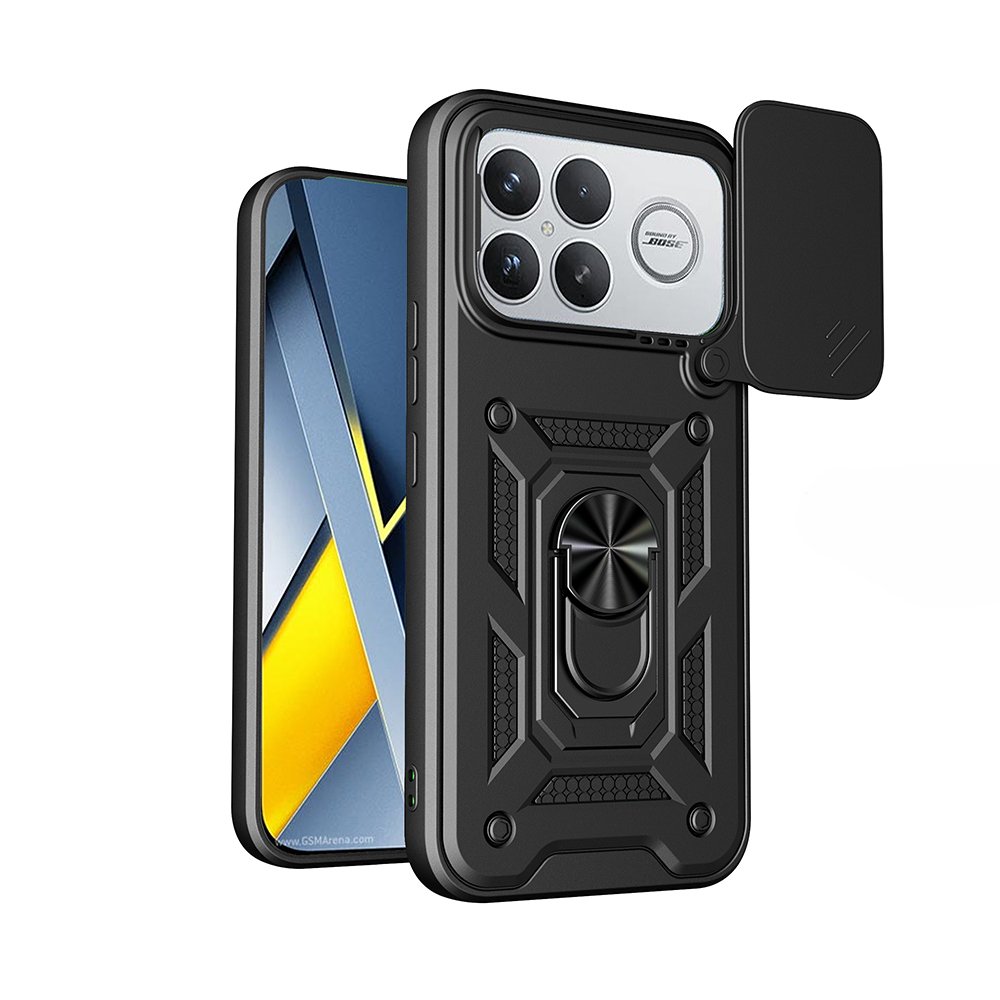 Poco F8 Ultra Kılıf Magnetik Standlı Kamera Korumalı Sürgülü Vega Kapak