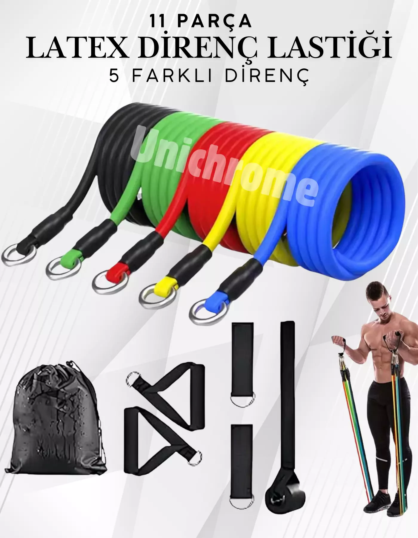 Profesyonel Direnç Lastiği 11 Parça Ağırlık Seti