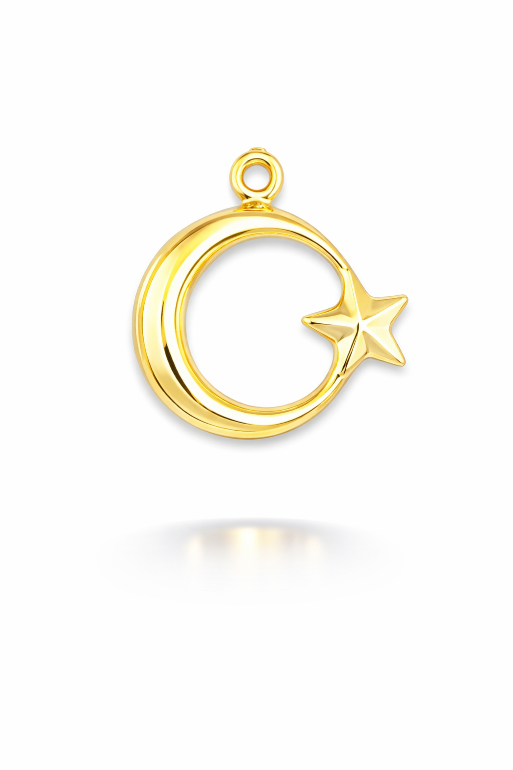 4 mm Crescent Moon and Star Pendant