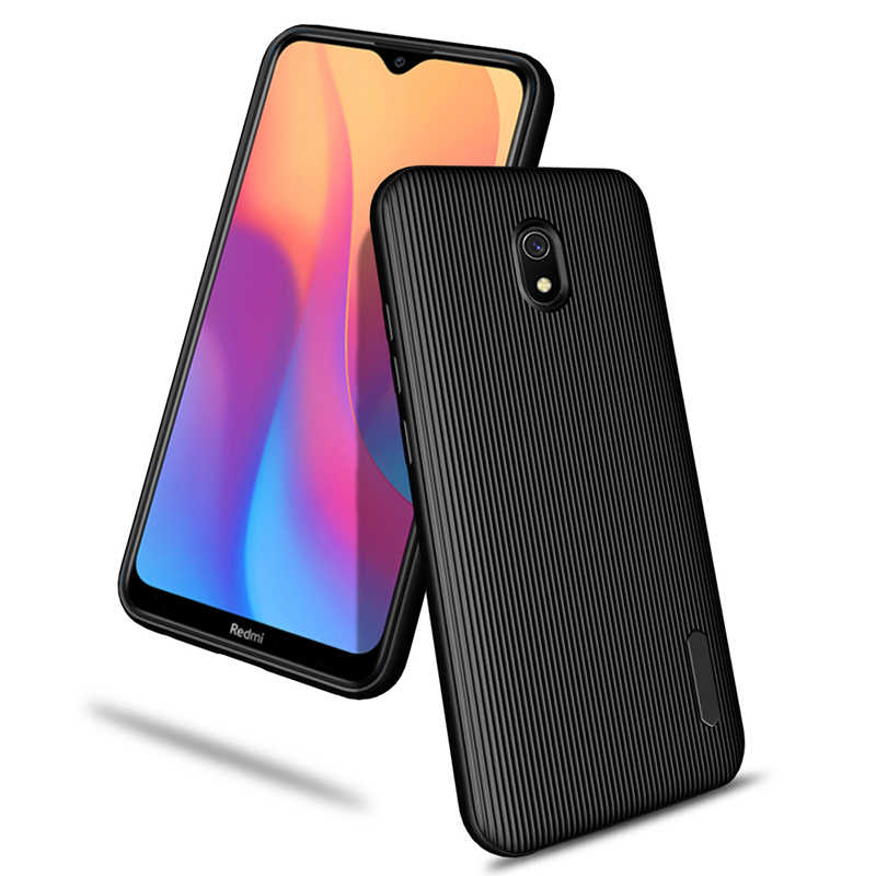Redmi 8A Kamera Korumalı Çizgili Tasarım Max. Kenar Koruma Kılıf