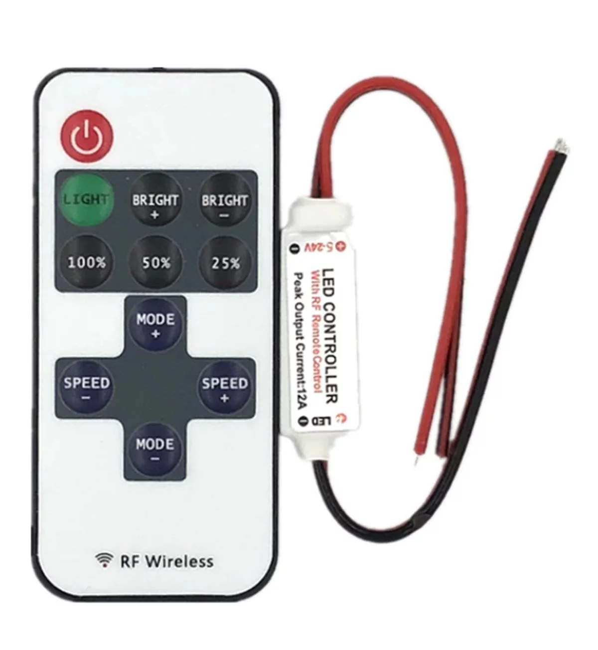 RF Uzaktan Kumandalı Şerit Led Dimmer LED Işık Kontrolü 12V/24V