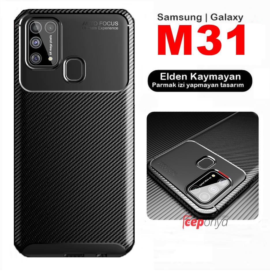 Samsung Galaxy M31 Kaliteli Elde Kaymayan Kamera Korumalı Kılıf