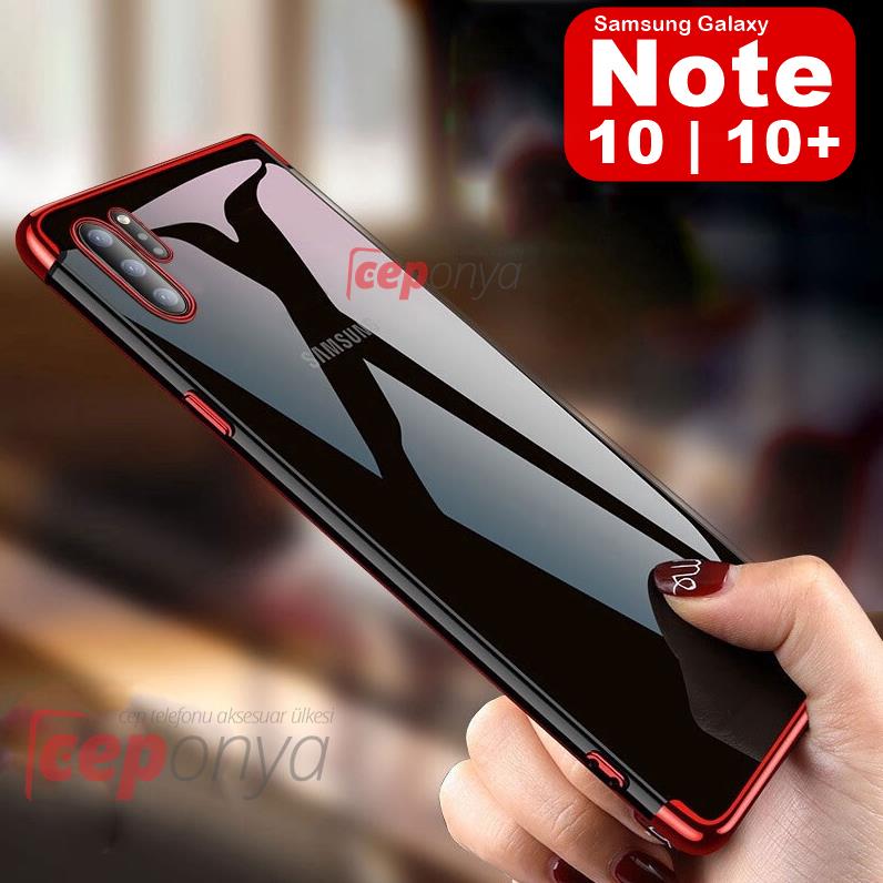 Samsung Galaxy Note 10 Plus Renkli Şeffaf Kamera Korumalı Kılıf