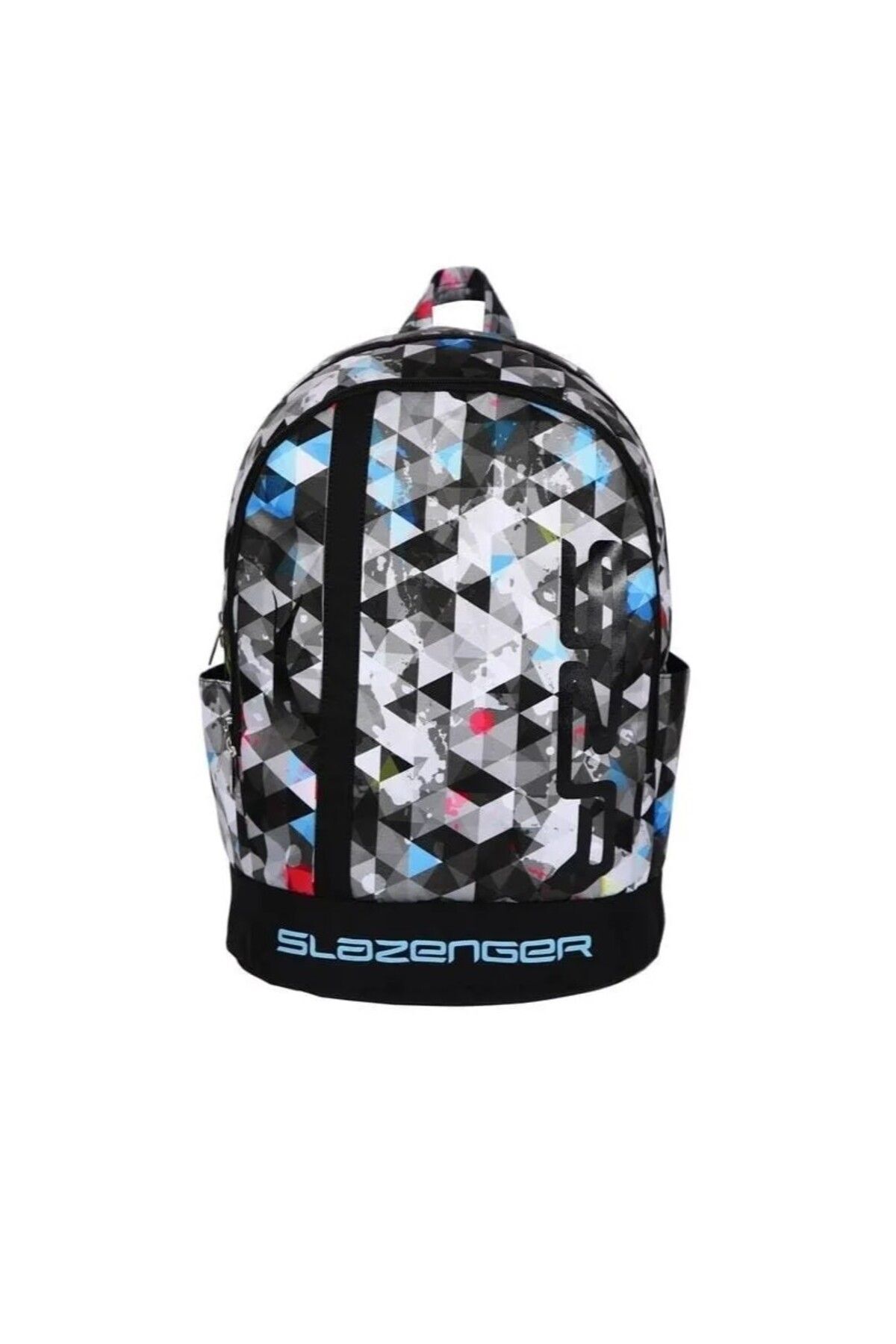 Slazenger Szr Siyah Gri Cam Desenli Okul Sırt Kolej Çantası